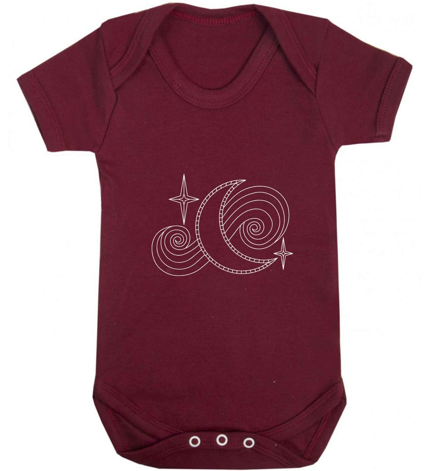 Moon and stars illustration baby vest maroon 18-24 months