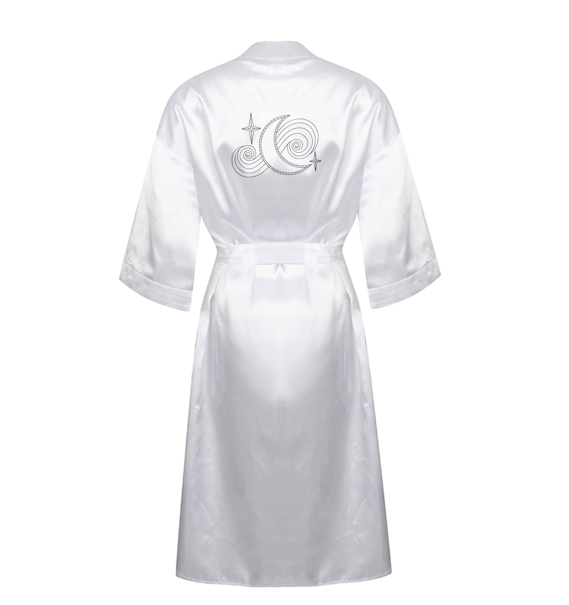 Moon and stars illustration XL/XXL white ladies dressing gown size 16/18