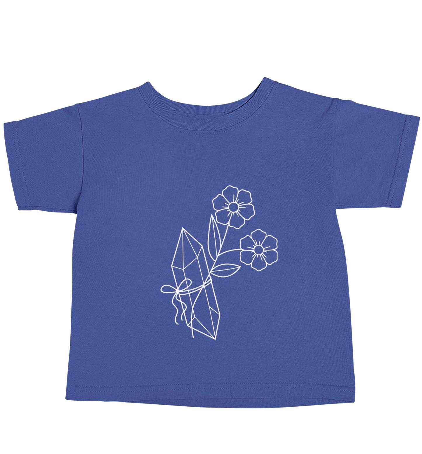 Crystal flower illustration blue baby toddler Tshirt 2 Years