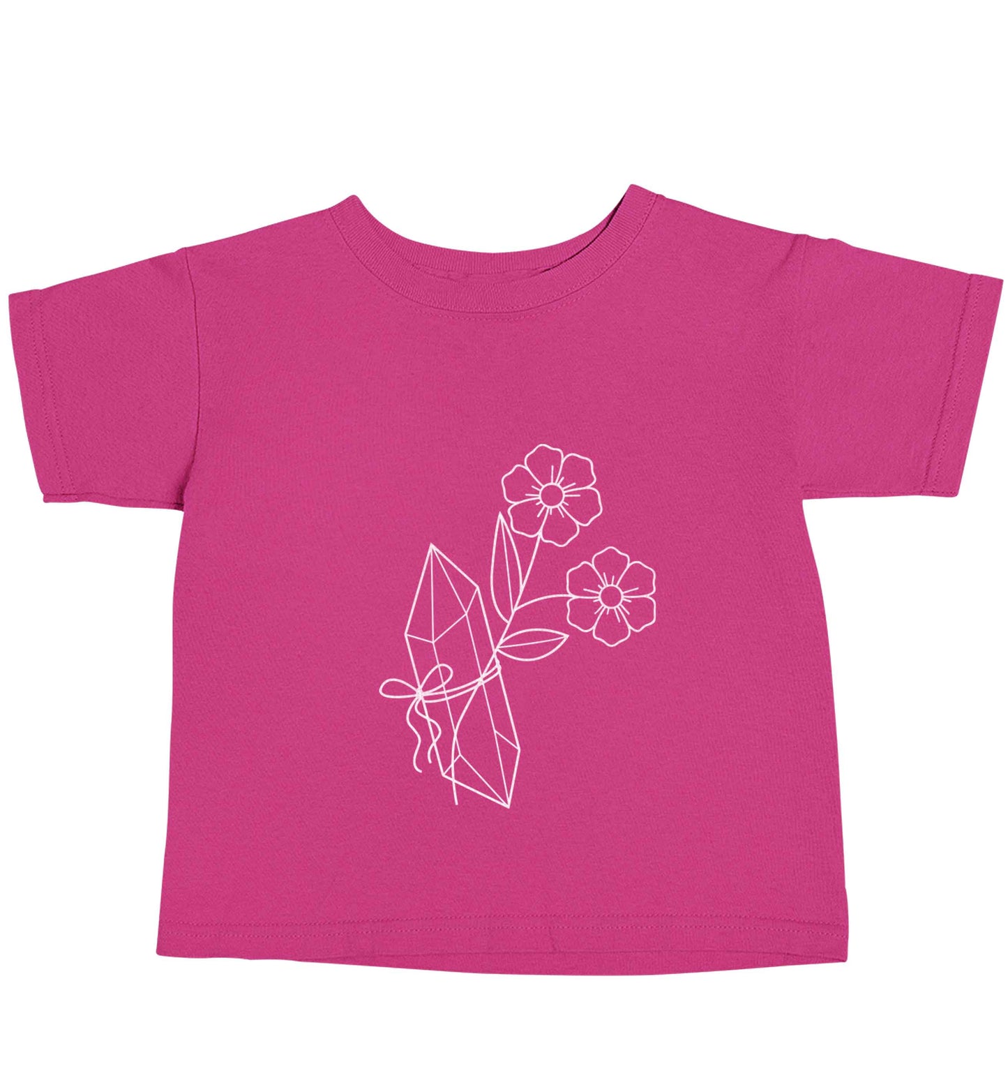 Crystal flower illustration pink baby toddler Tshirt 2 Years