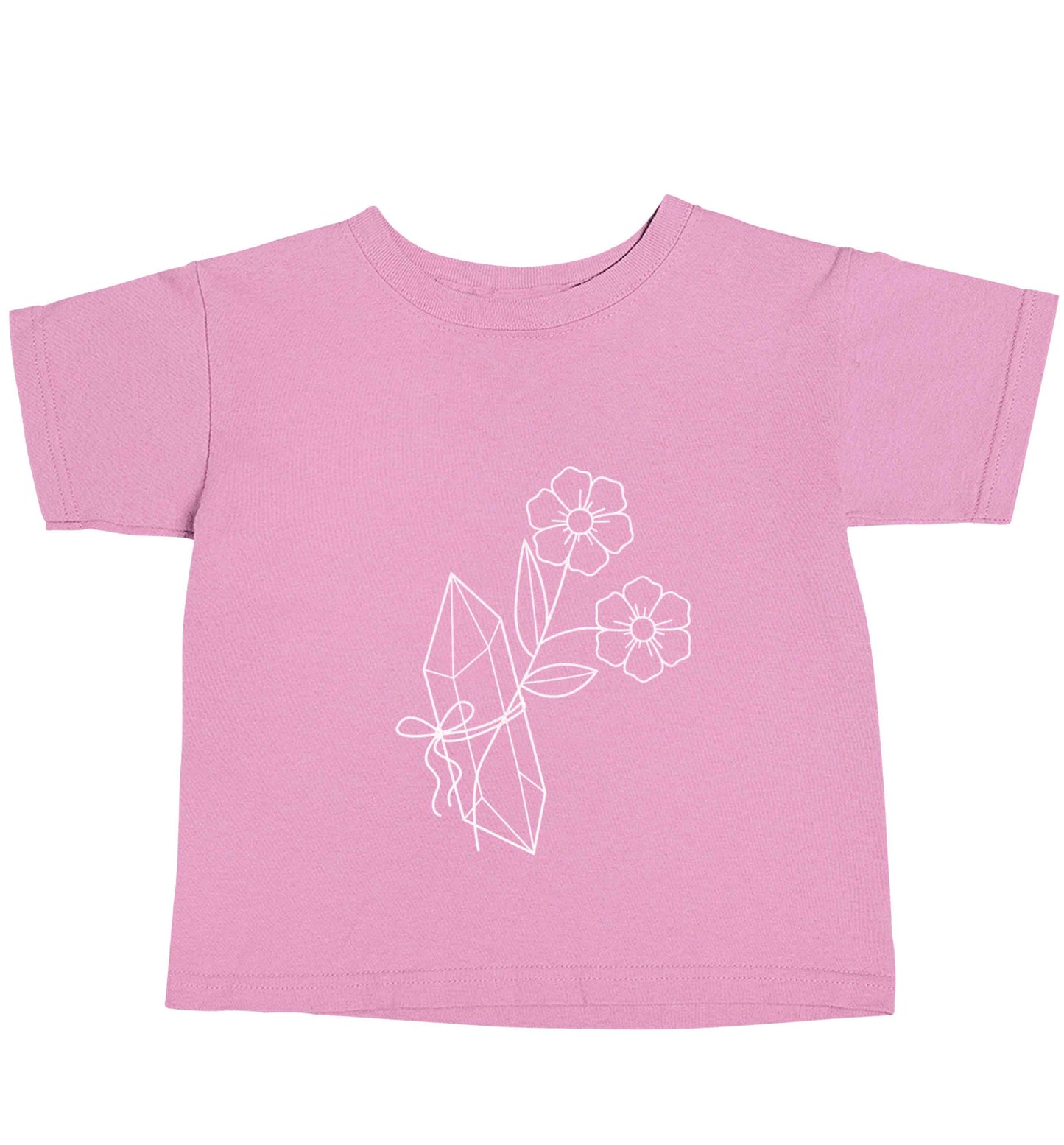 Crystal flower illustration light pink baby toddler Tshirt 2 Years