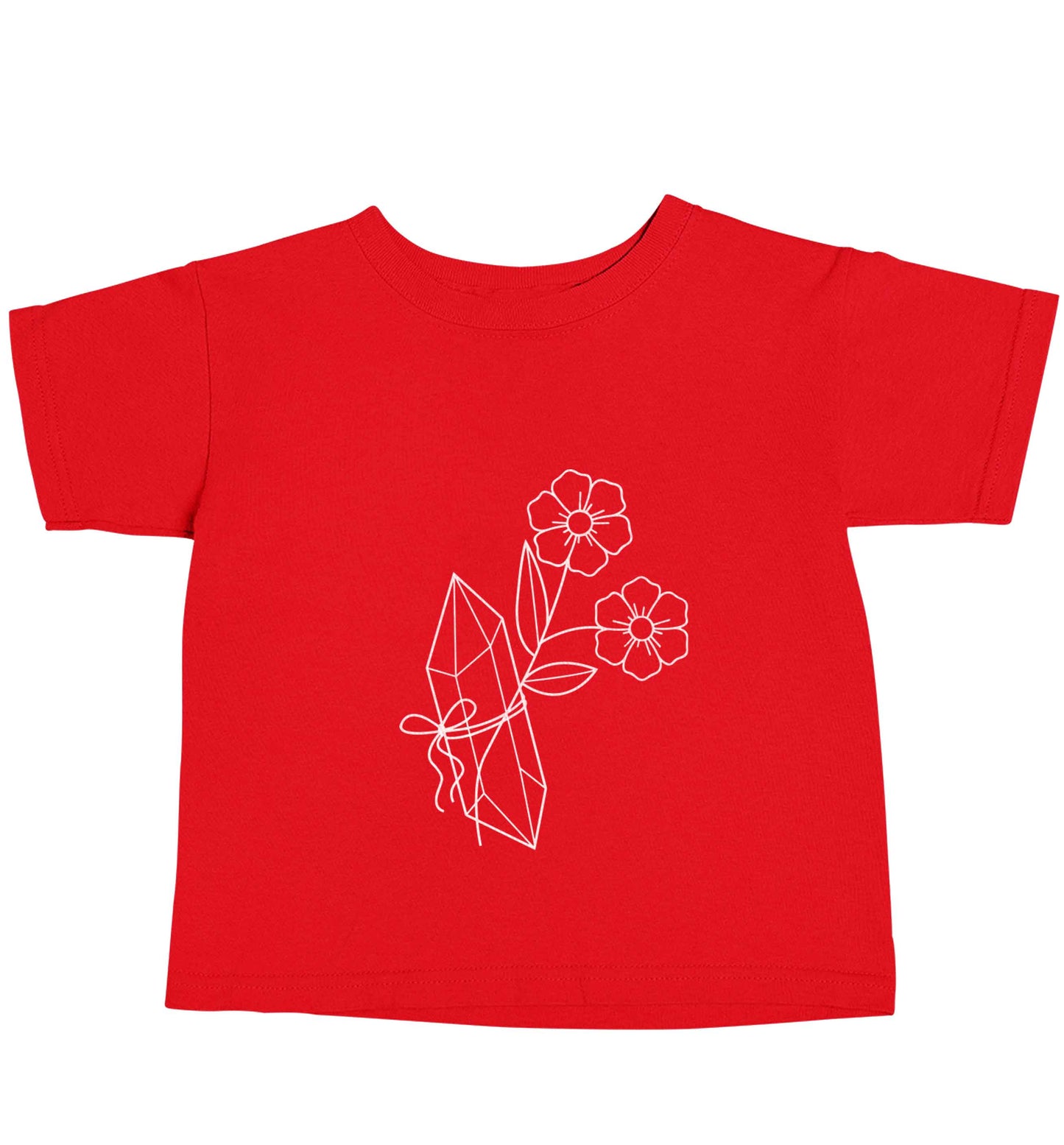 Crystal flower illustration red baby toddler Tshirt 2 Years