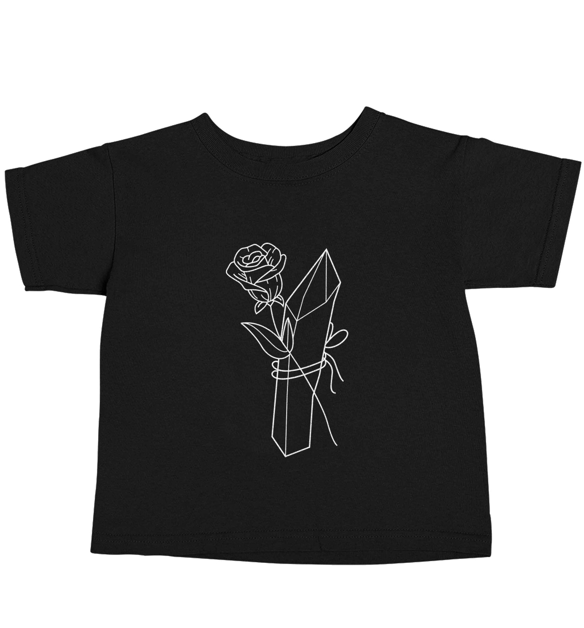 Rose crystal Black baby toddler Tshirt 2 years