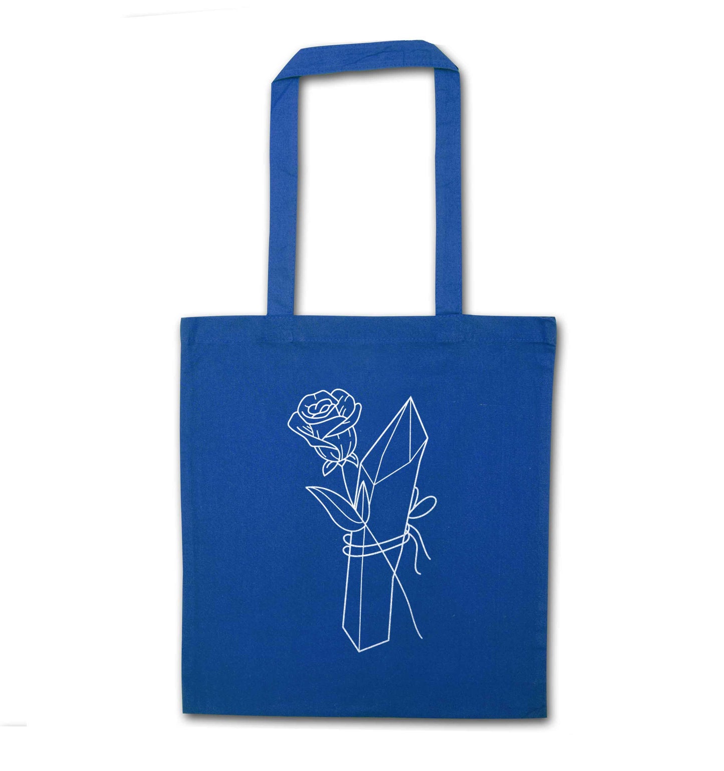 Rose crystal blue tote bag