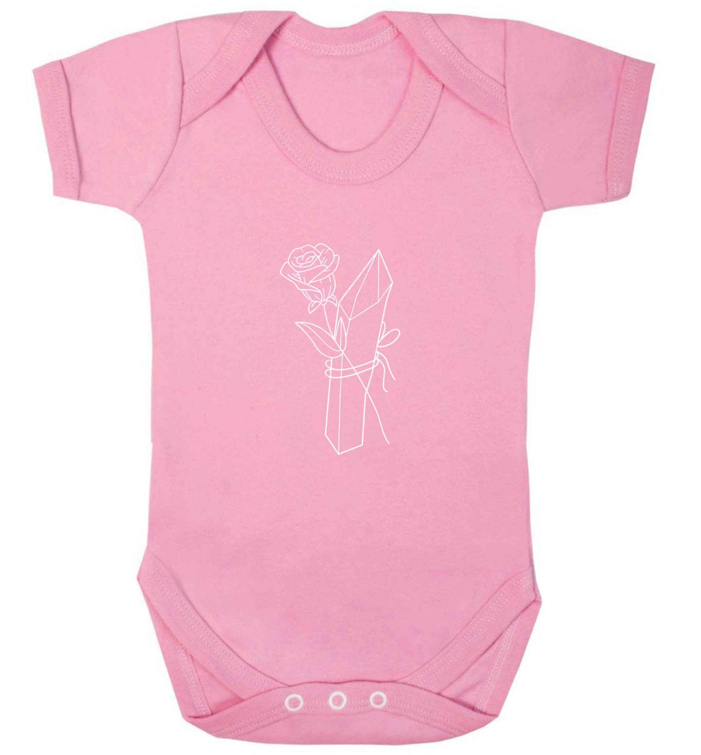 Rose crystal baby vest pale pink 18-24 months