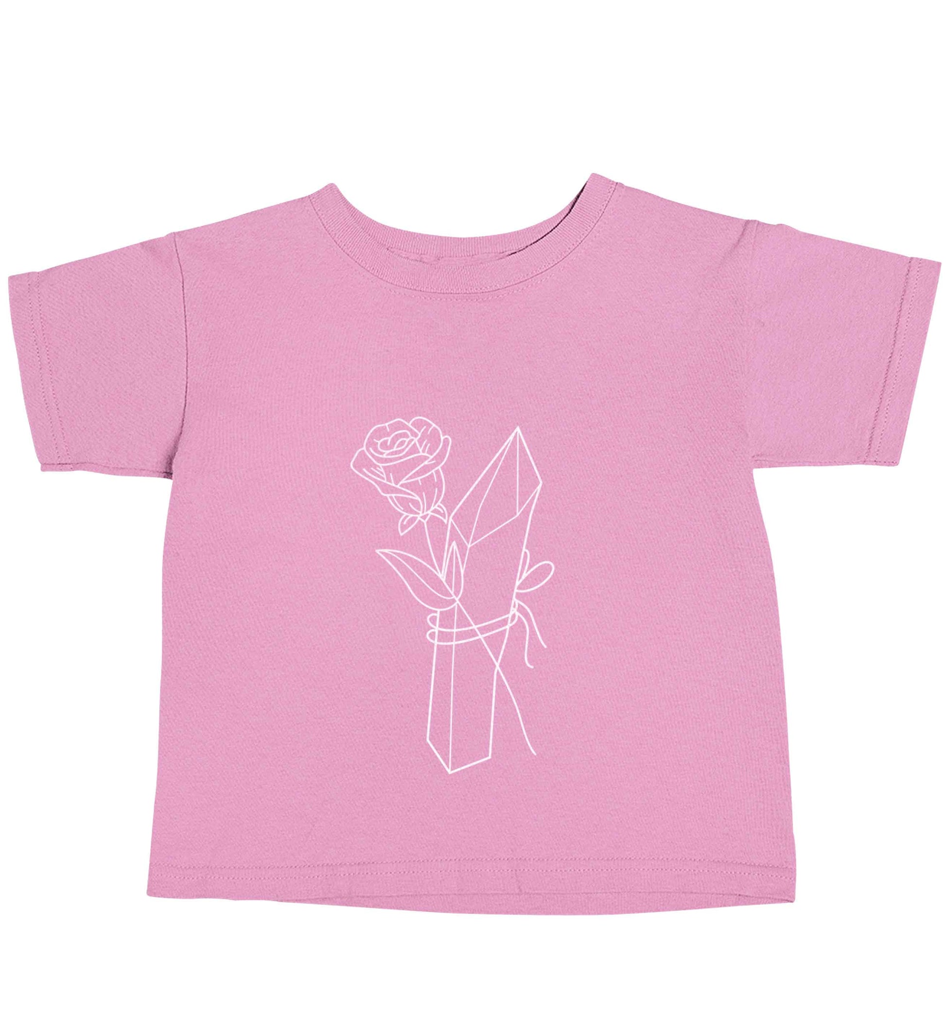 Rose crystal light pink baby toddler Tshirt 2 Years
