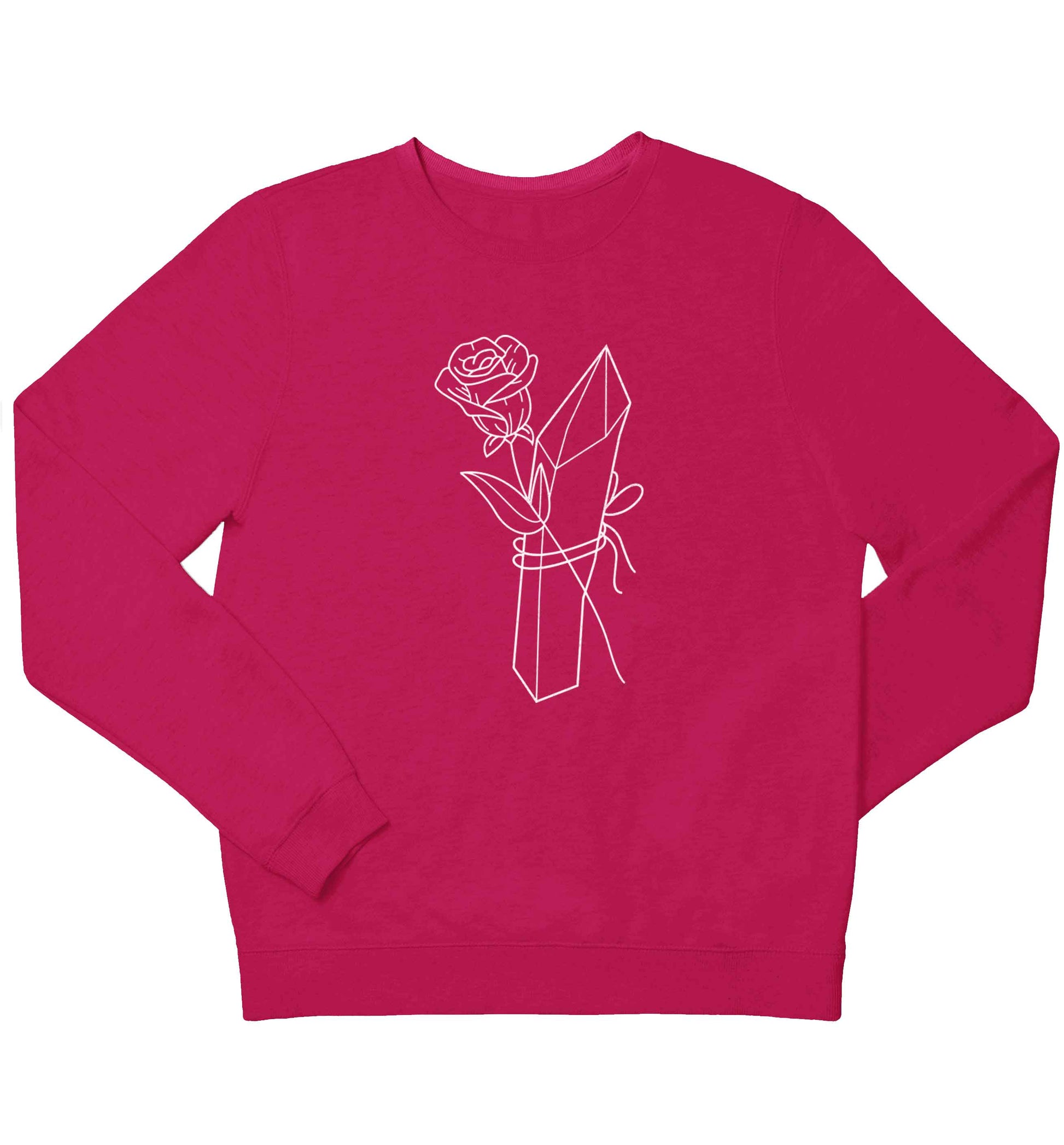 Rose crystal children's pink sweater 12-13 Years