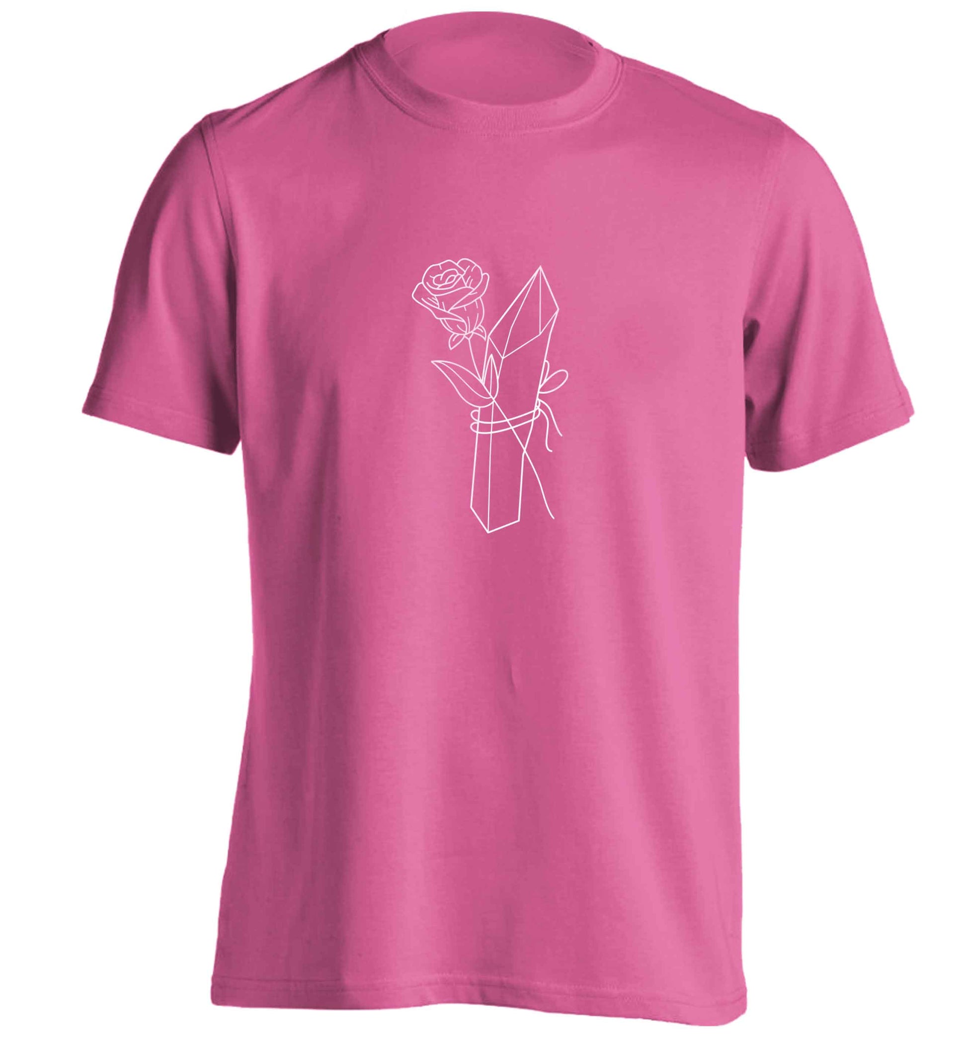 Rose crystal adults unisex pink Tshirt 2XL