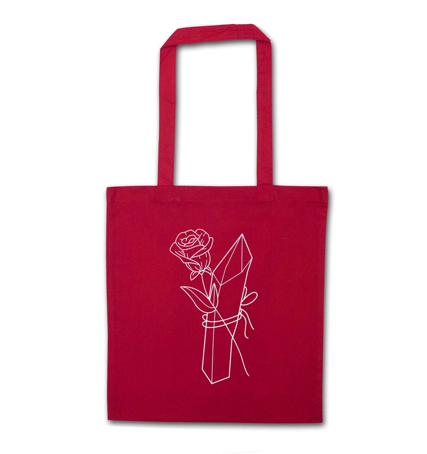 Rose crystal red tote bag