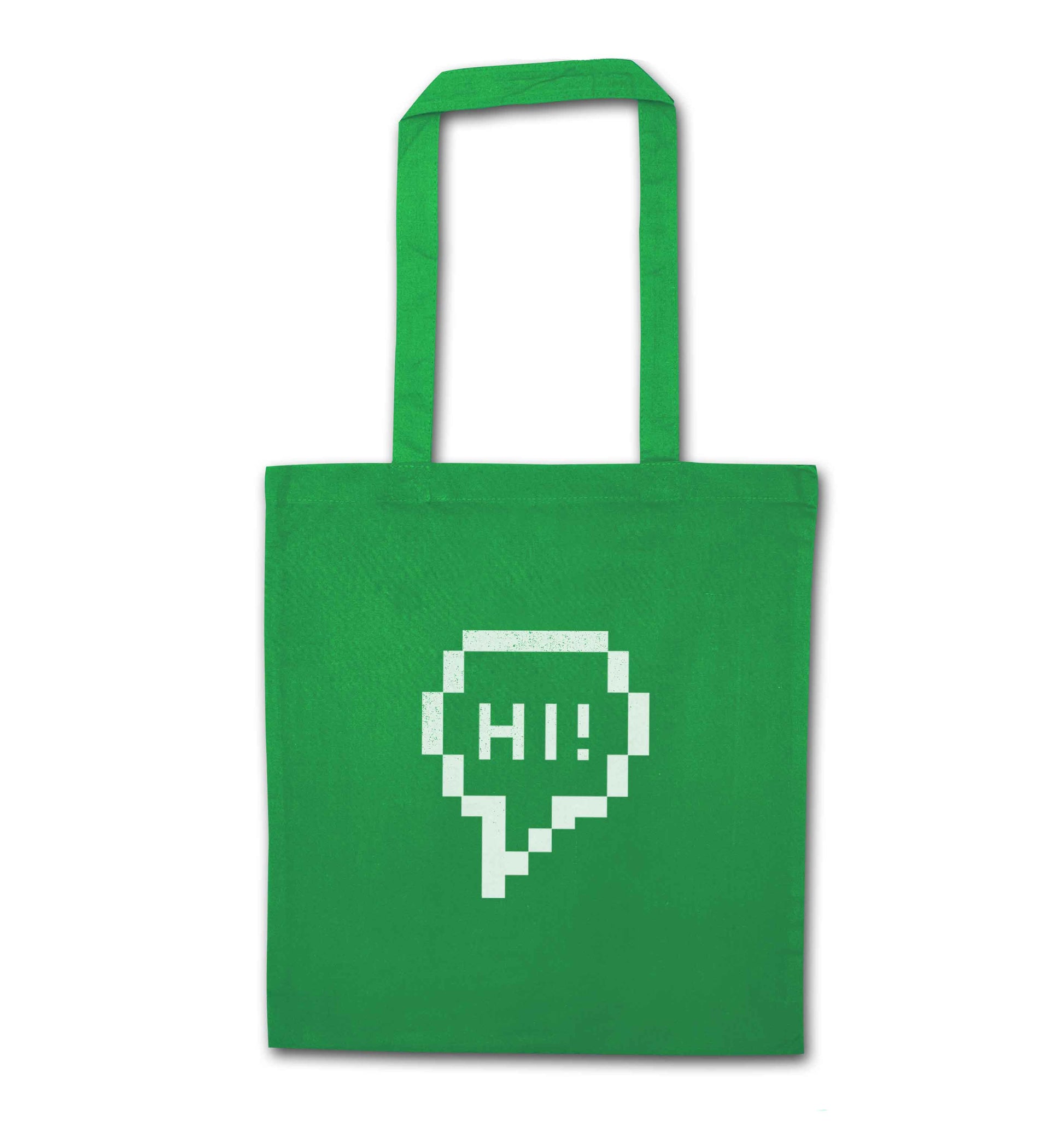 Hi green tote bag