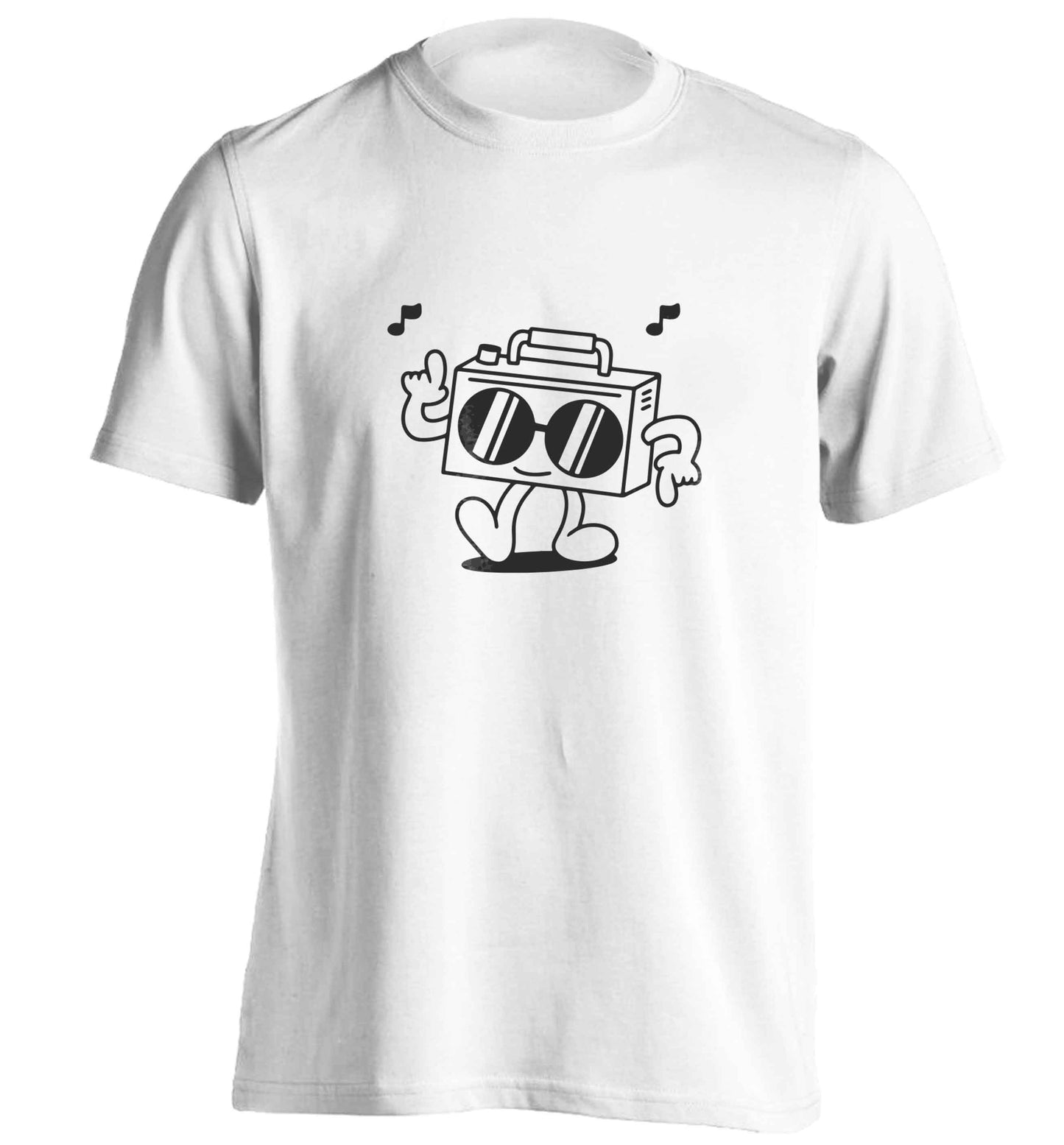 Boombox adults unisex white Tshirt 2XL