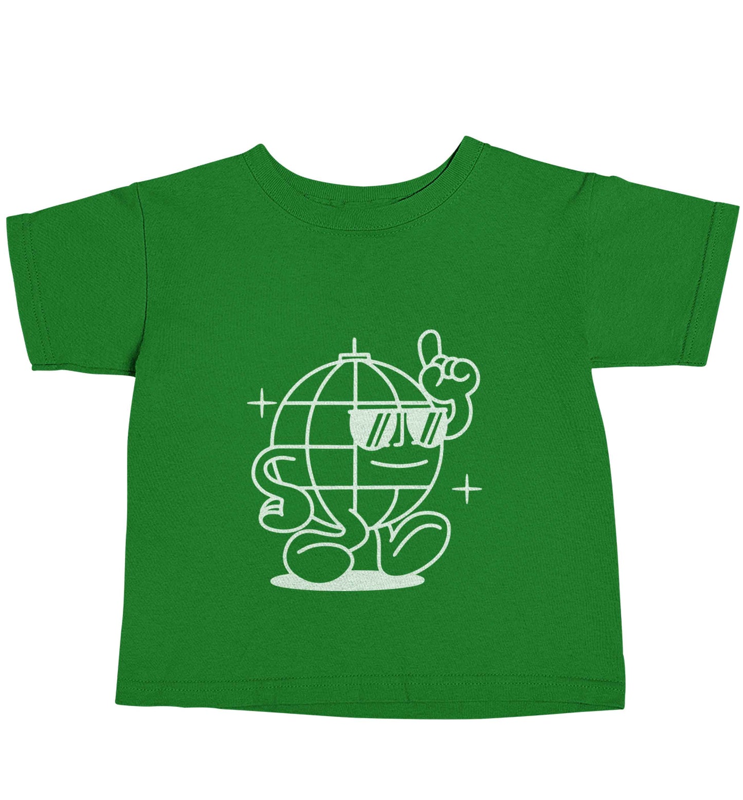 Disco ball green baby toddler Tshirt 2 Years