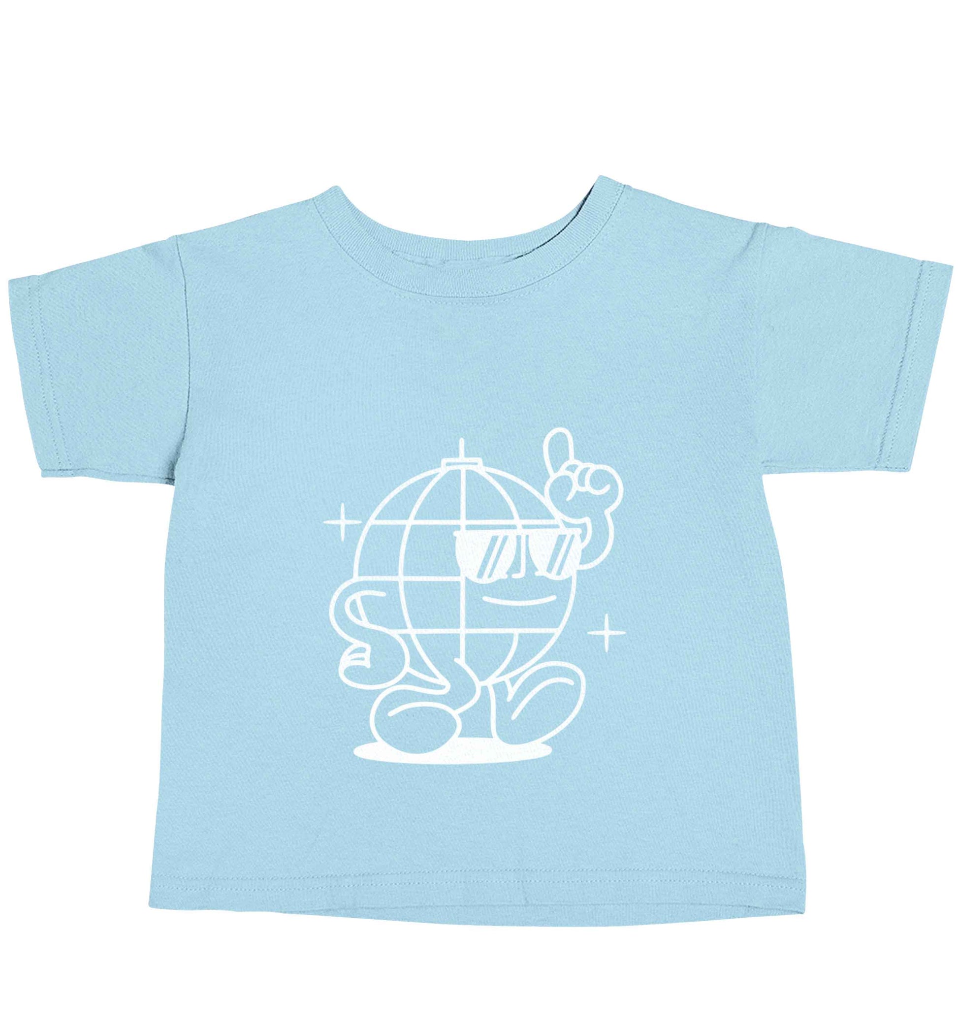 Disco ball light blue baby toddler Tshirt 2 Years