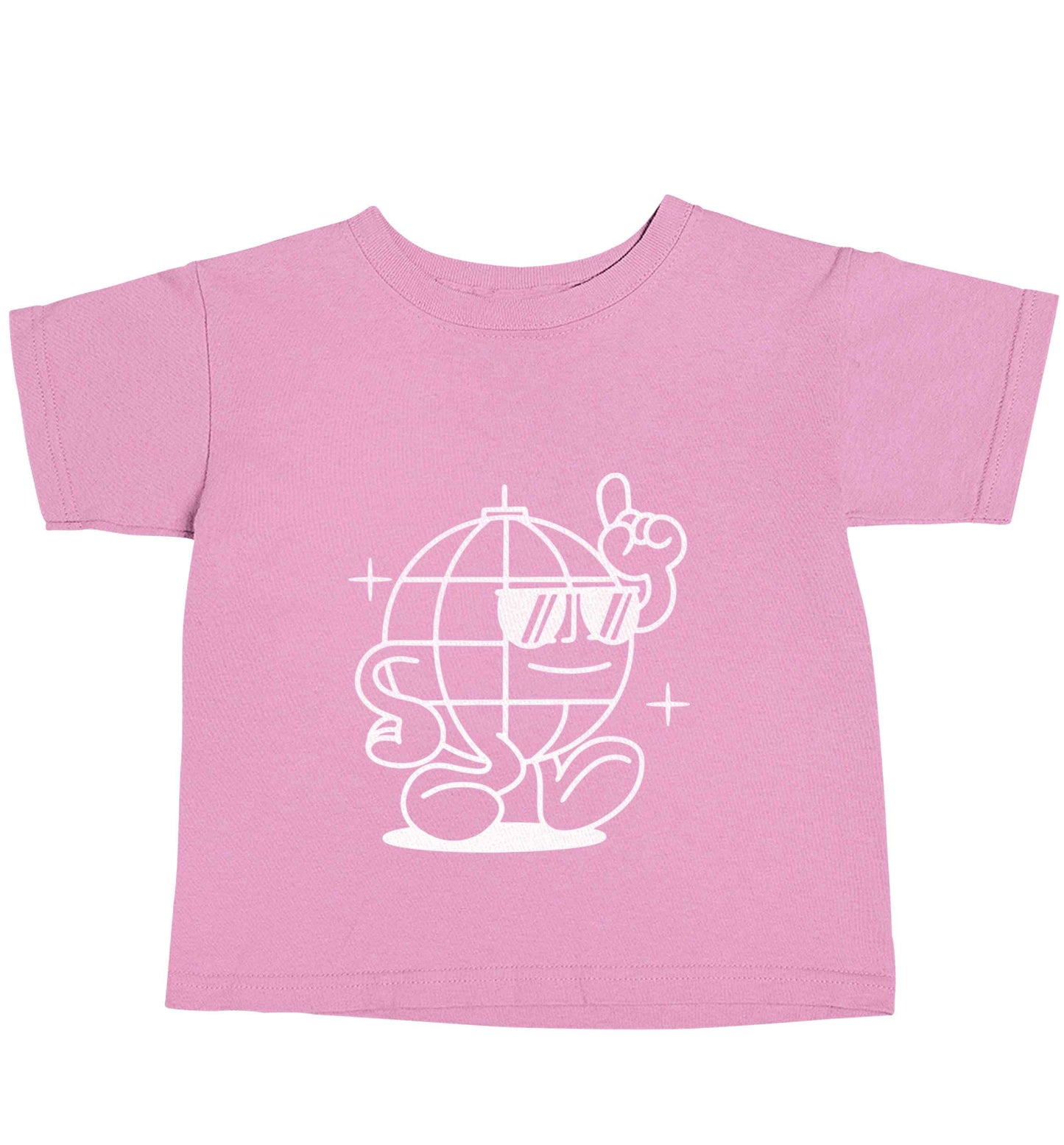 Disco ball light pink baby toddler Tshirt 2 Years