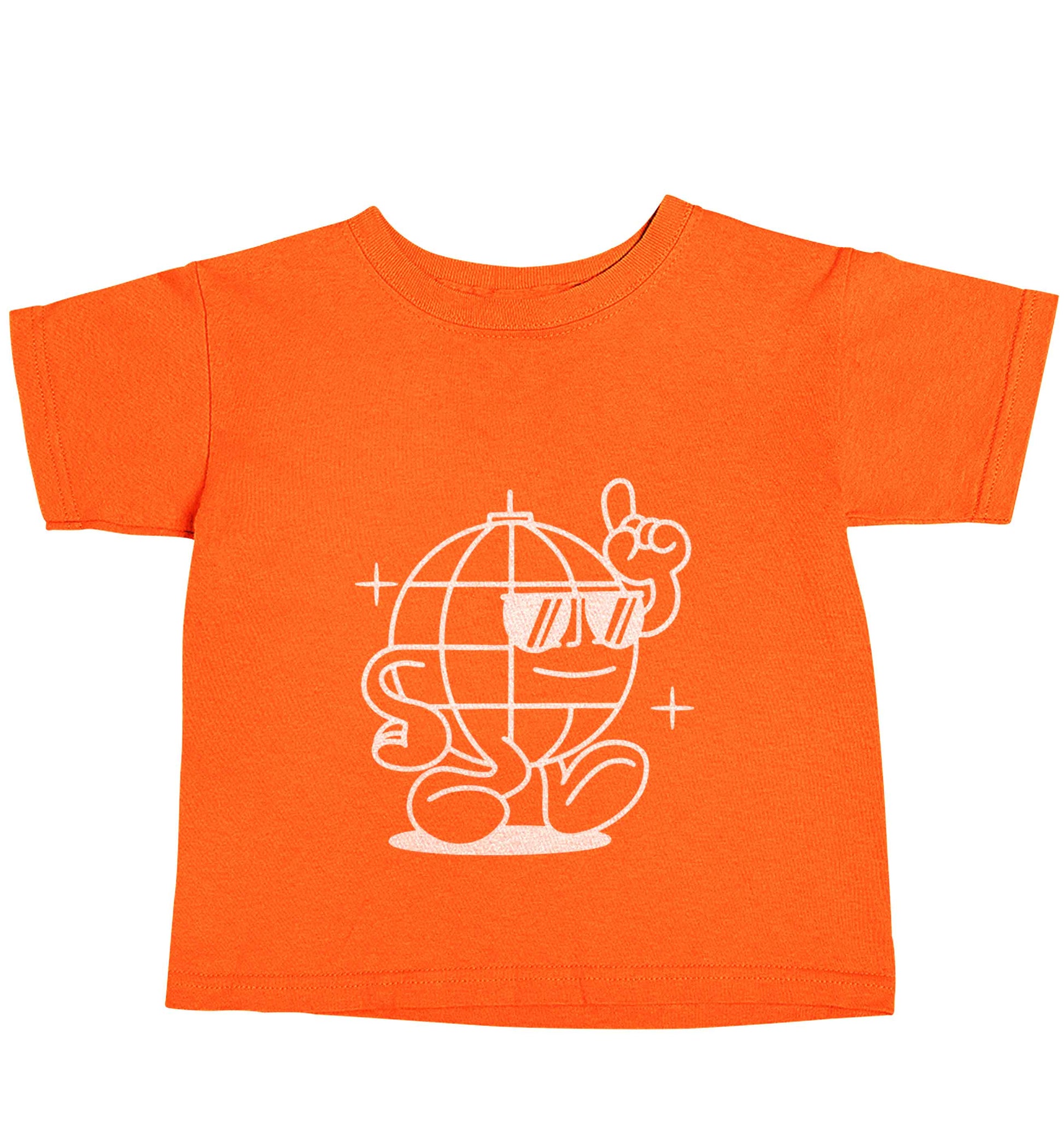 Disco ball orange baby toddler Tshirt 2 Years