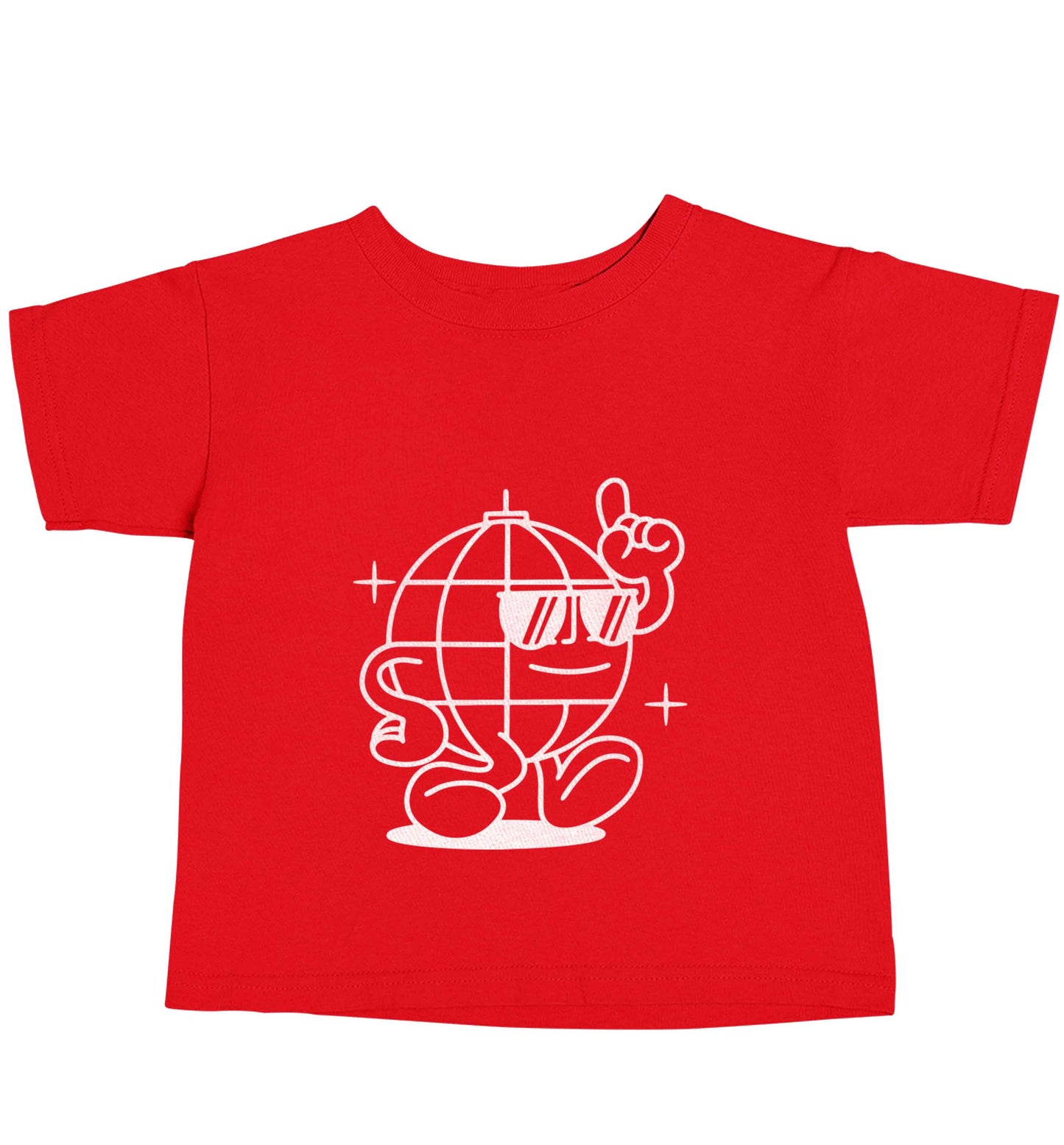 Disco ball red baby toddler Tshirt 2 Years