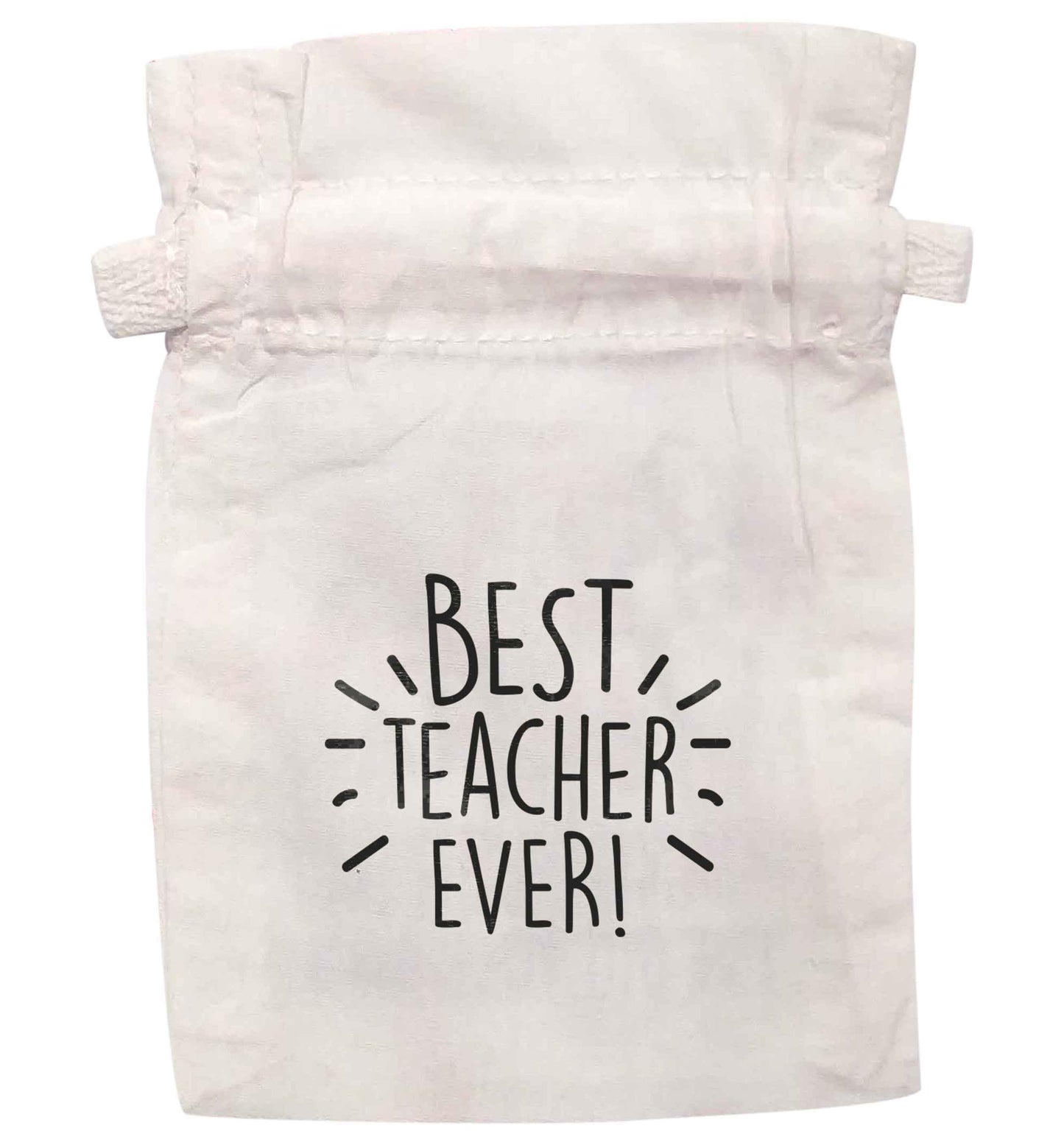 Best teacher ever! | XS - L | Pouch / Drawstring bag / Sack | Organic Cotton | Bulk discounts available!