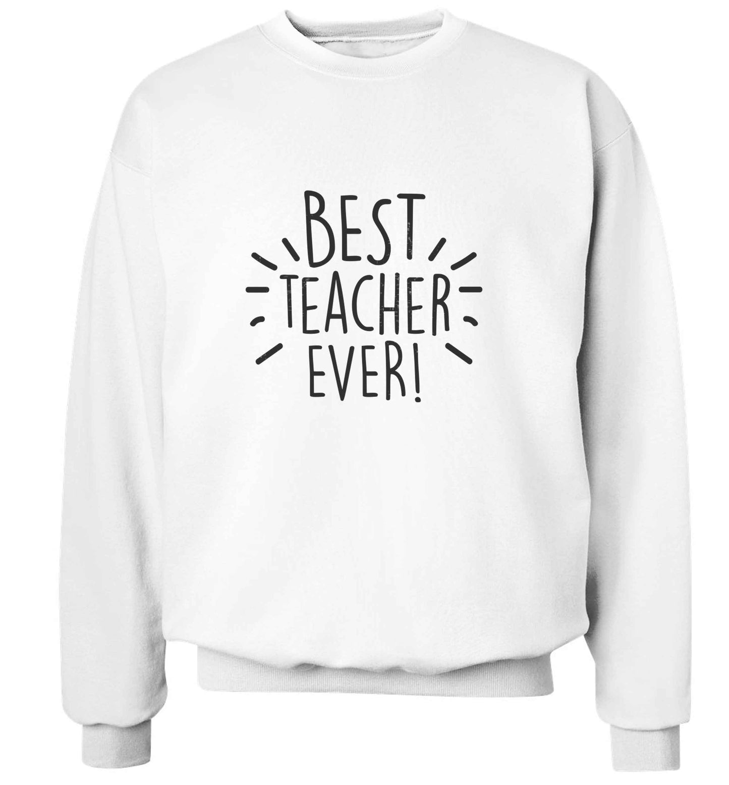 Best teacher ever! adult's unisex white sweater 2XL