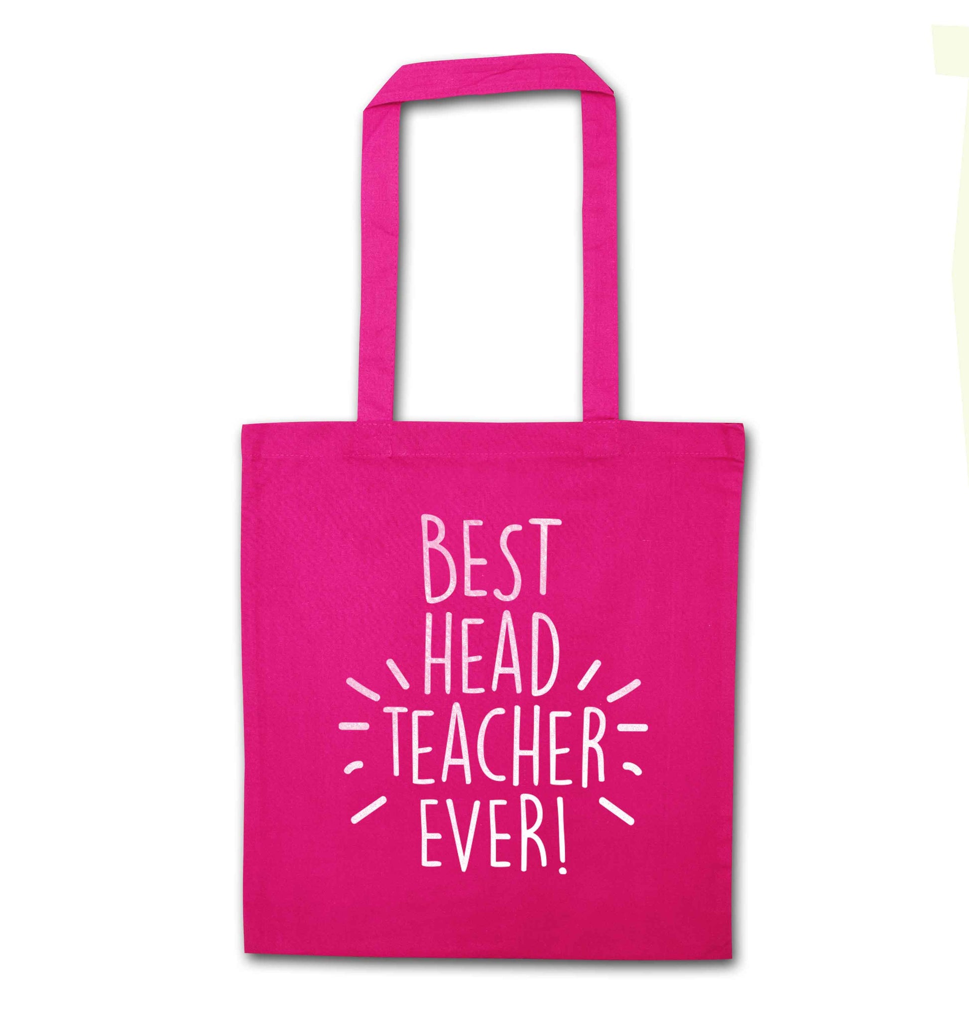 Best head teacher ever! pink tote bag