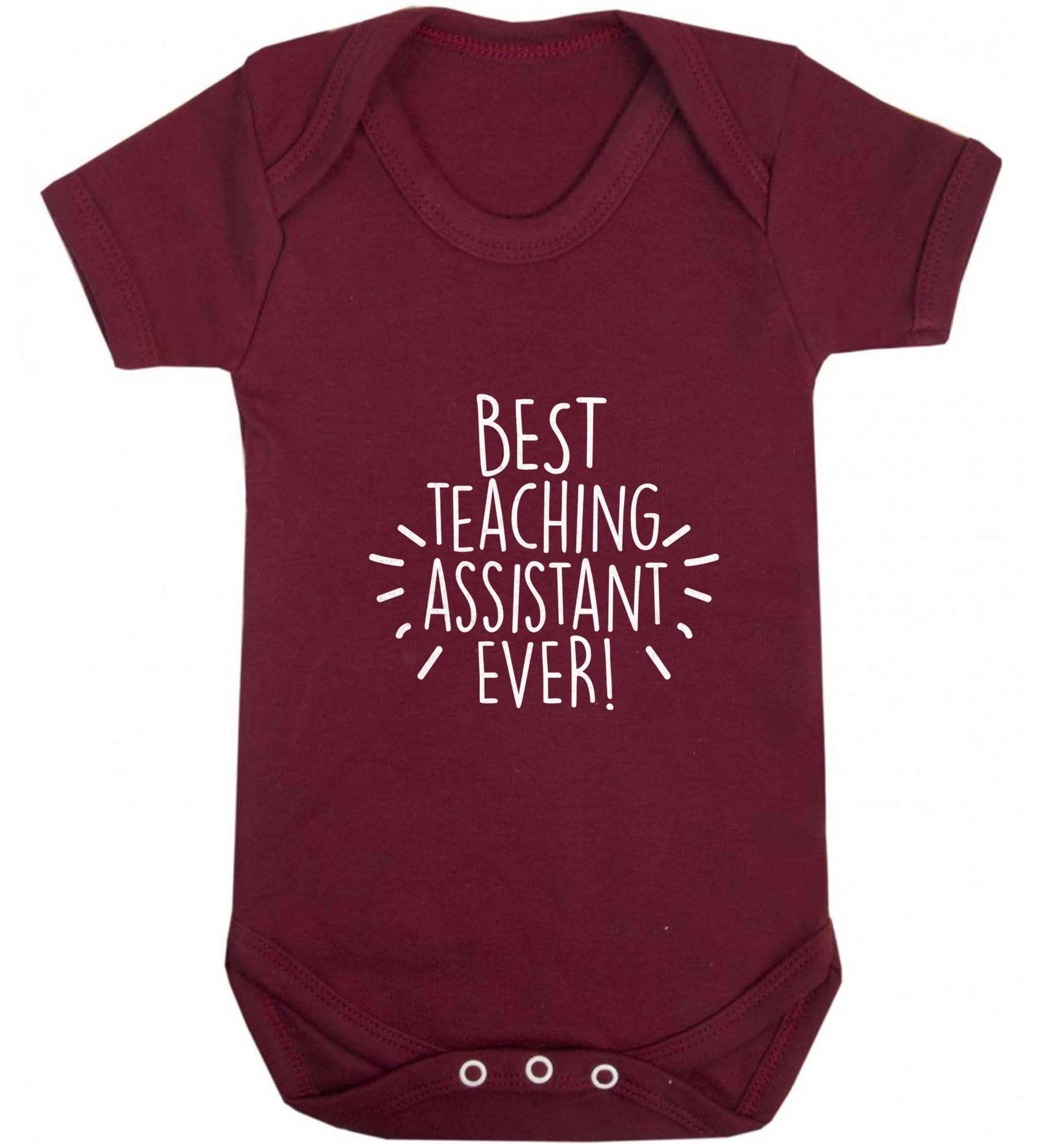 Best teaching assistant ever! baby vest maroon 18-24 months