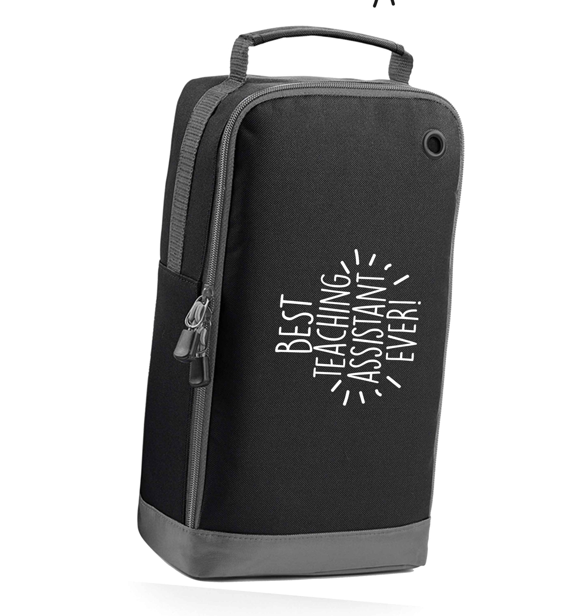 Best teaching assistant ever! black sports shoe bag horizontal print