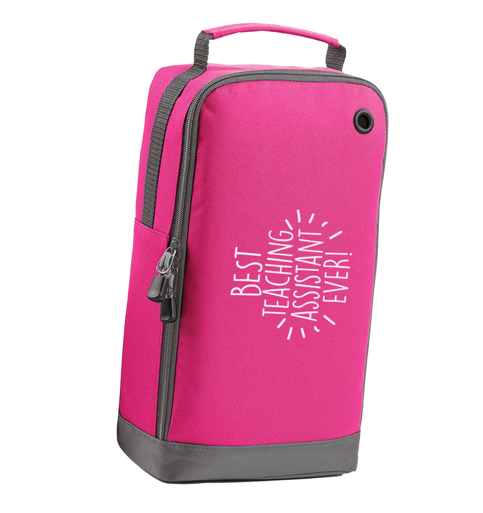 Best teaching assistant ever! pink sports shoe bag horizontal print