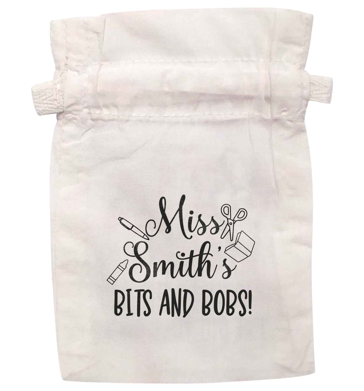 Miss personalised teachers bits and bobs | XS - L | Pouch / Drawstring bag / Sack | Organic Cotton | Bulk discounts available!