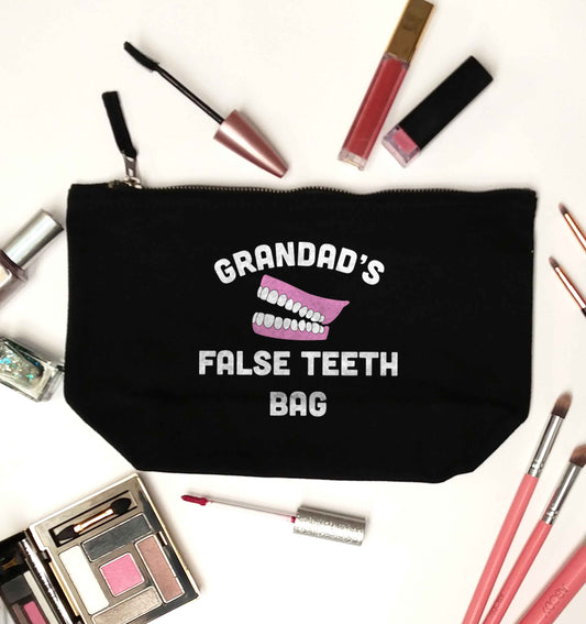 Grandads false teeth bag black makeup bag