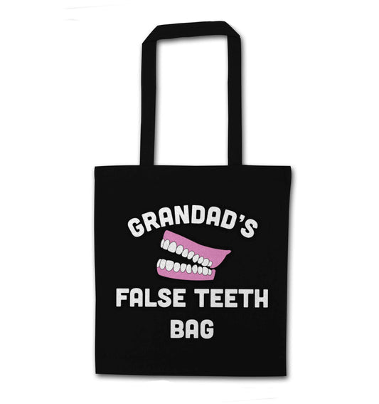 Grandmas false teeth bag black tote bag