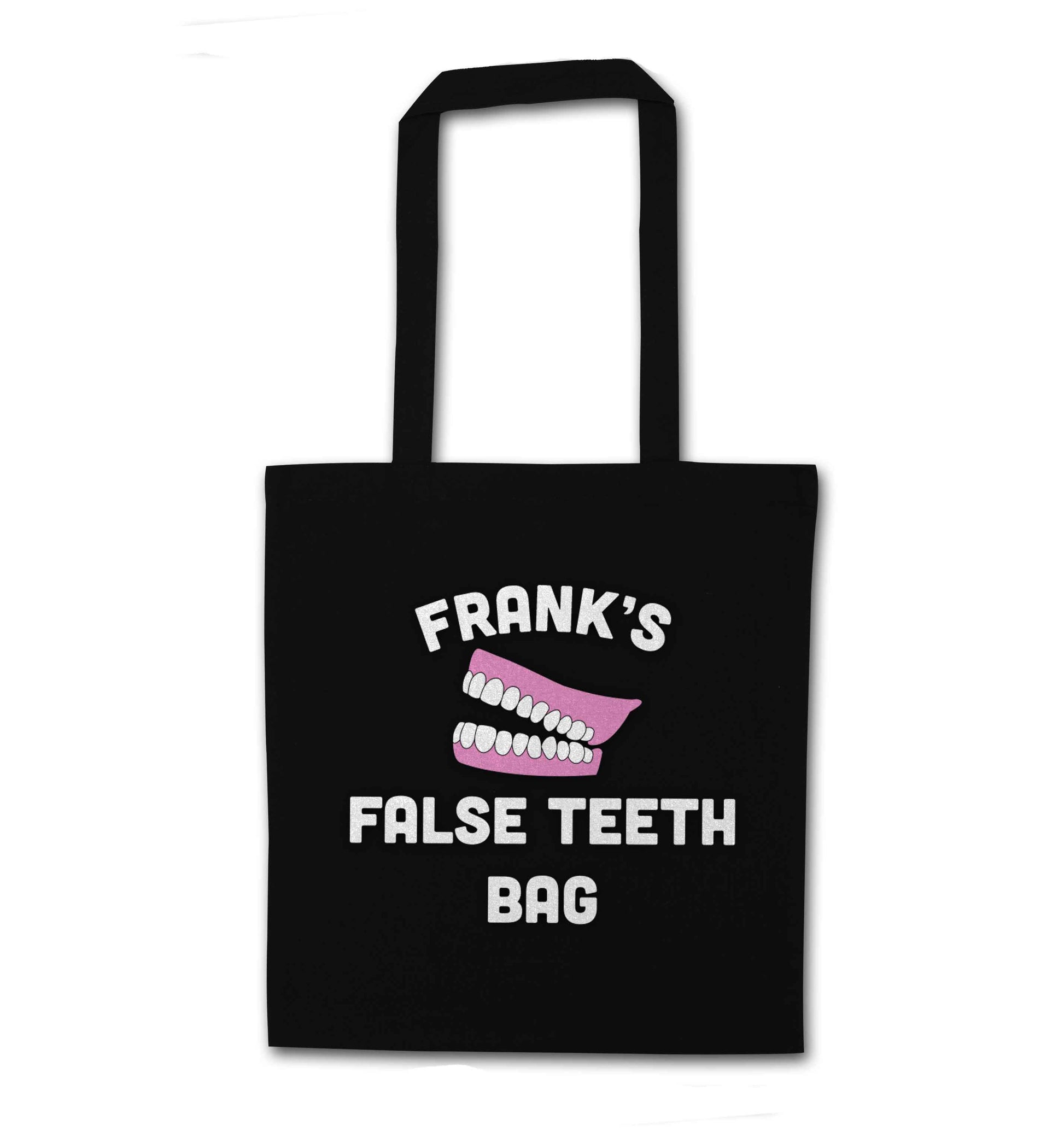 Personalised false teeth bag black tote bag