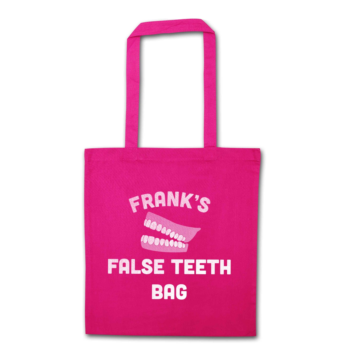 Personalised false teeth bag pink tote bag