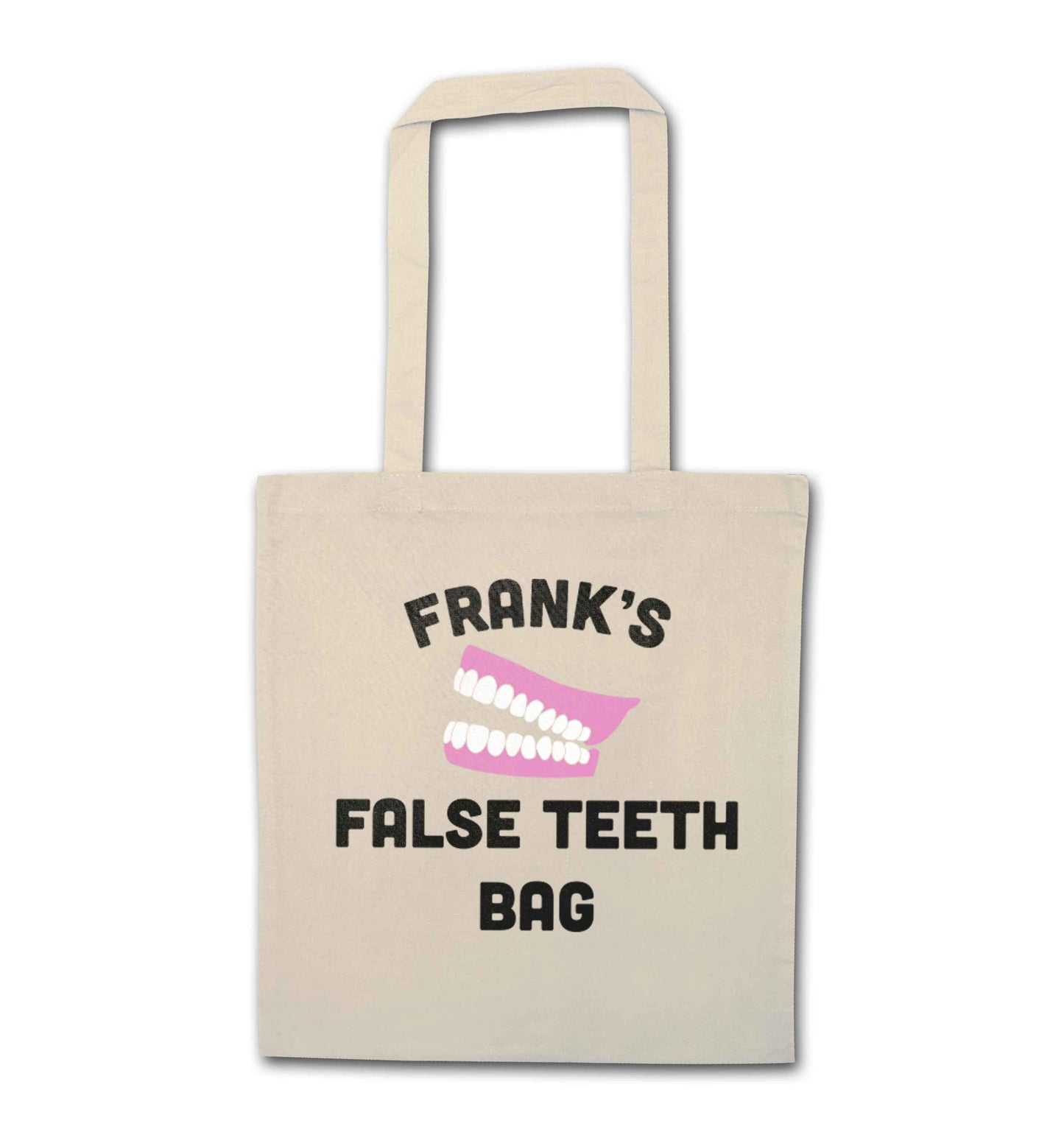 Personalised false teeth bag natural tote bag