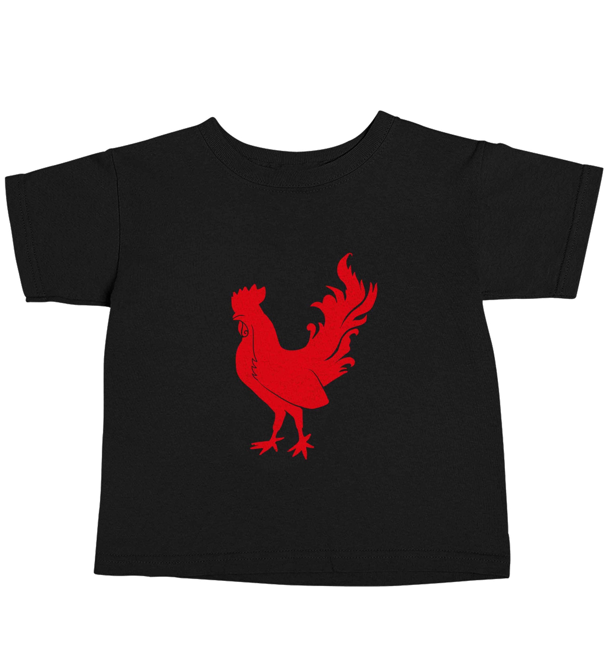 Rooster Black baby toddler Tshirt 2 years