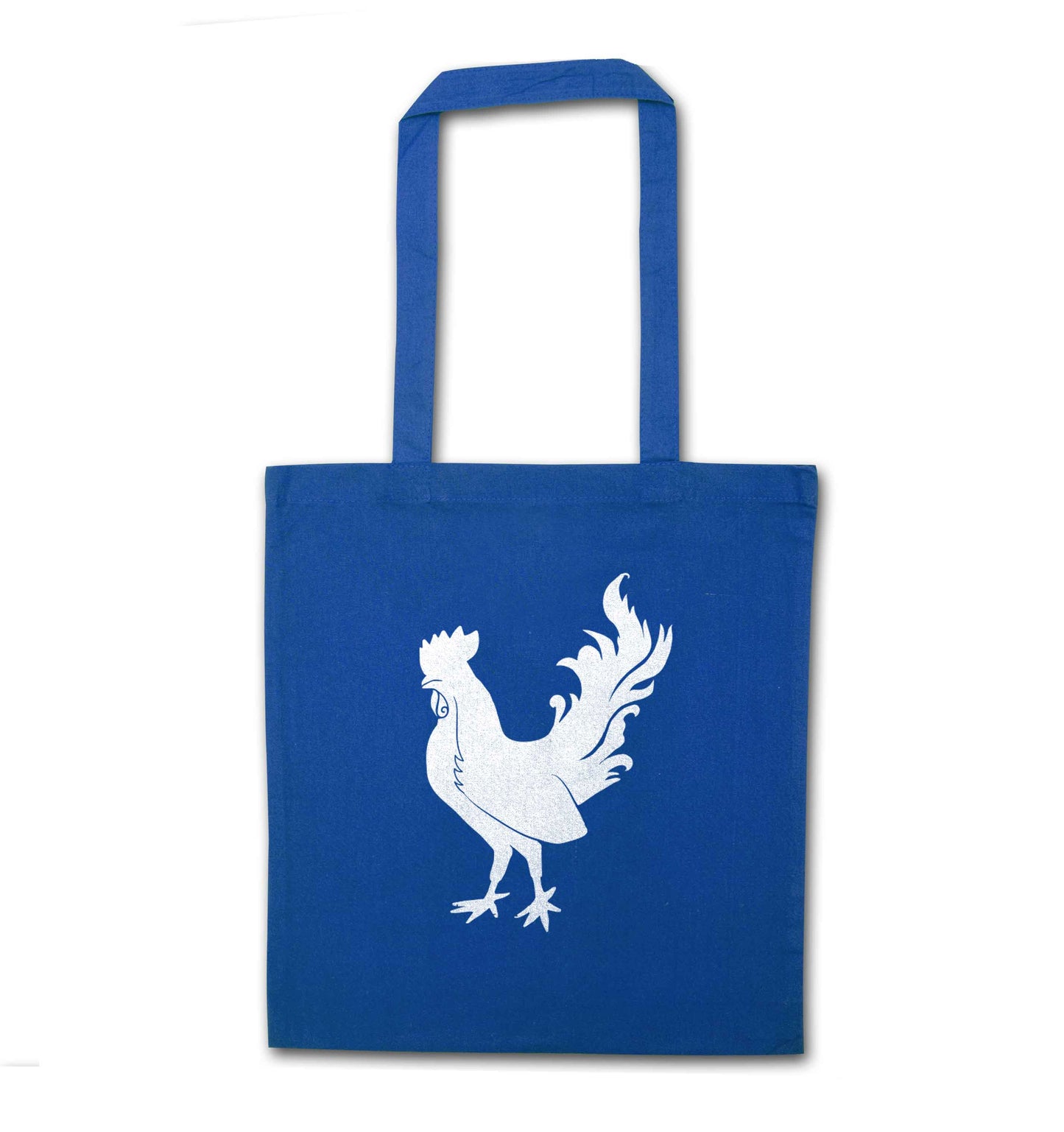 Rooster blue tote bag