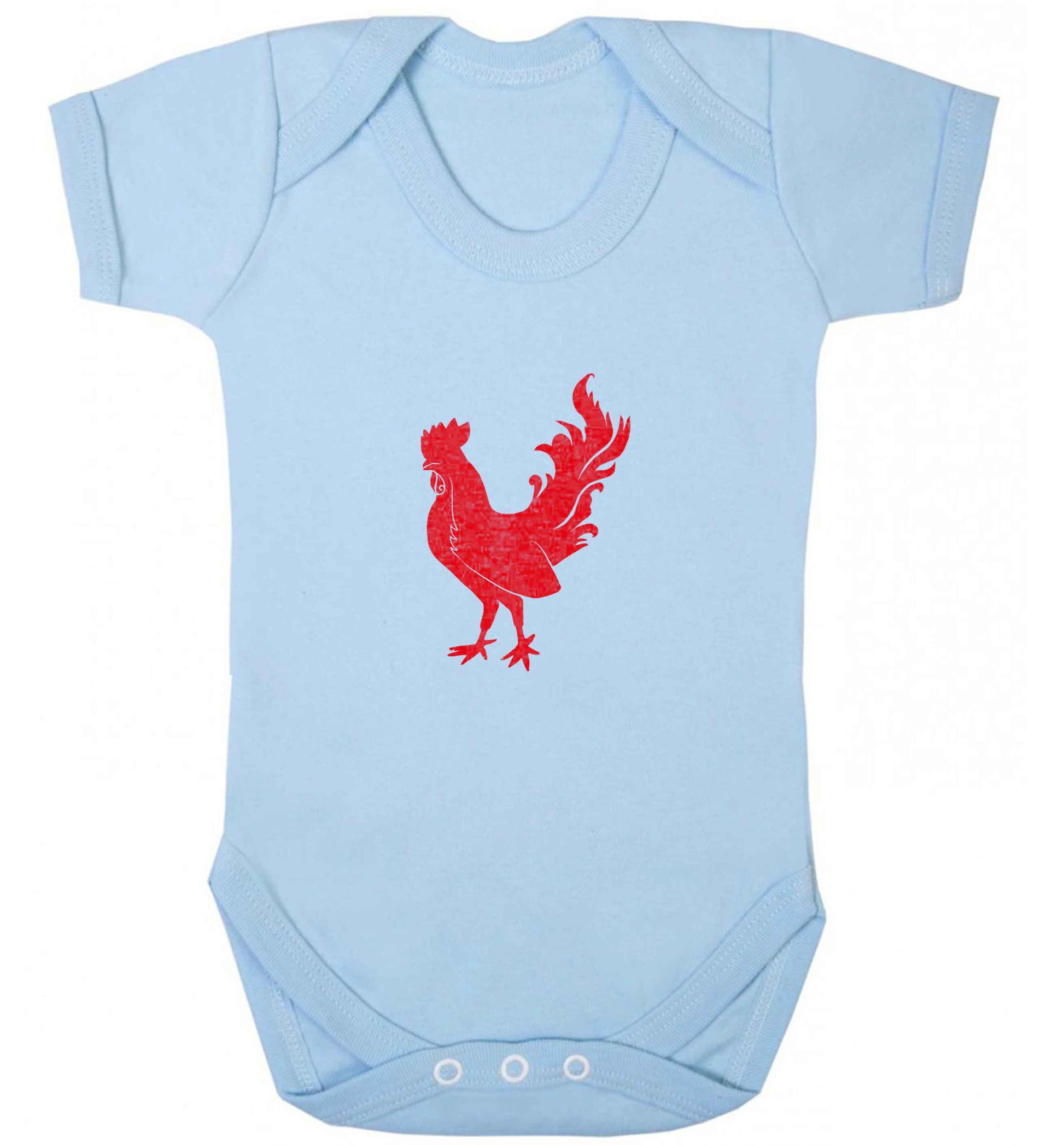 Rooster baby vest pale blue 18-24 months