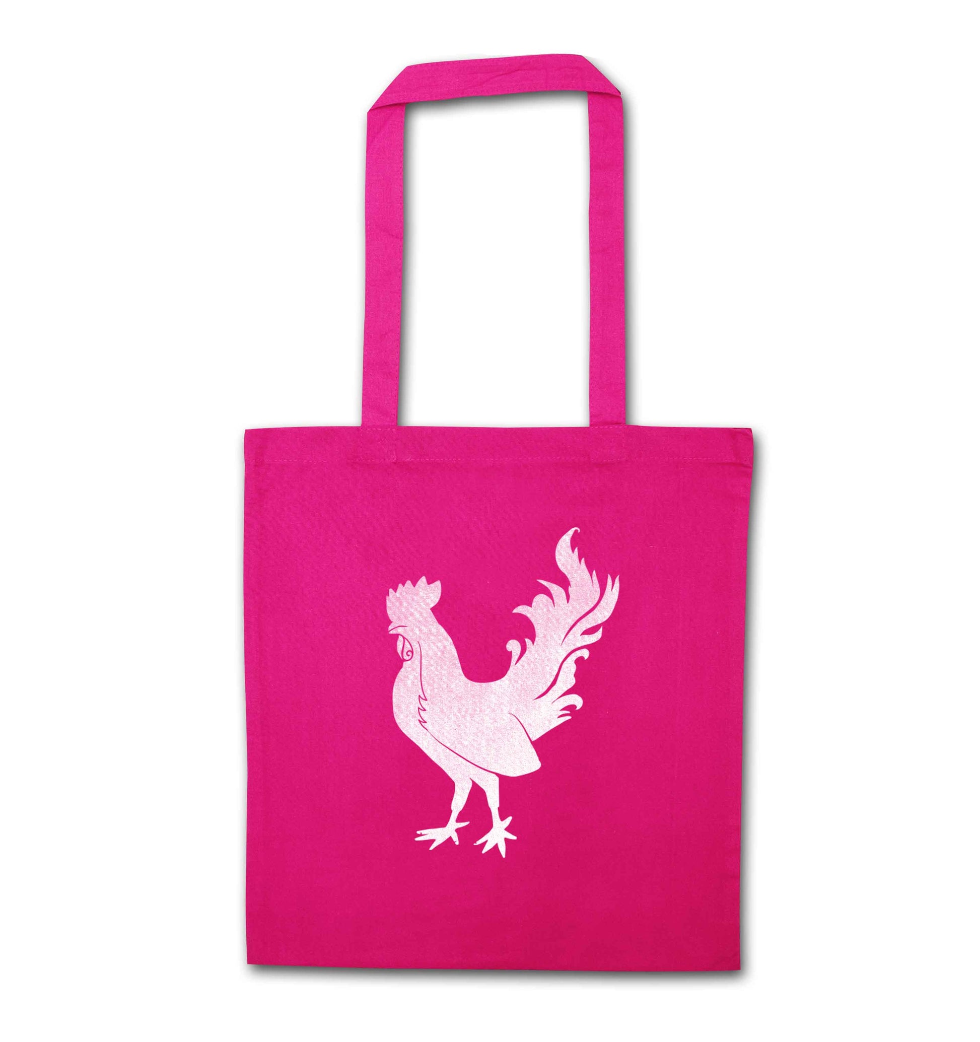 Rooster pink tote bag