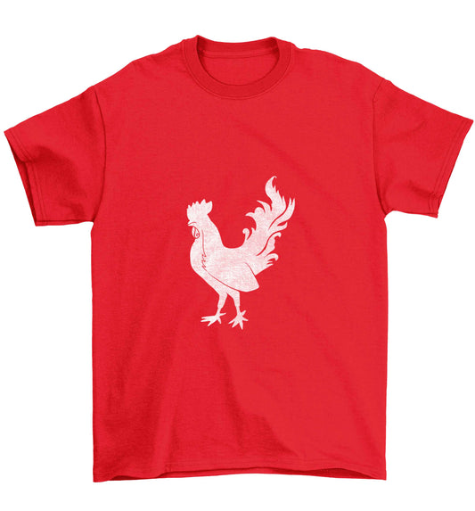 Rooster Children's red Tshirt 12-13 Years