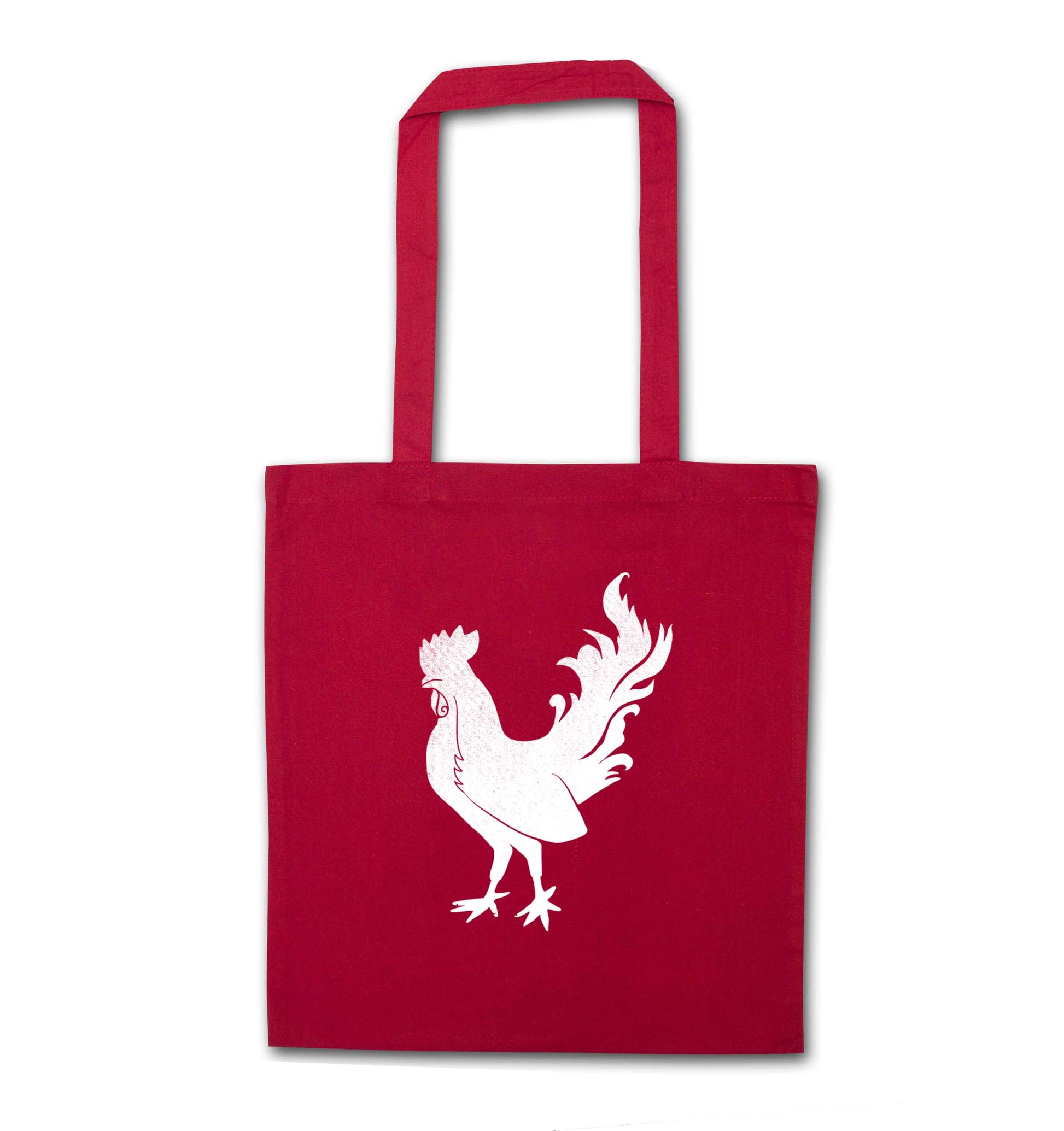 Rooster red tote bag