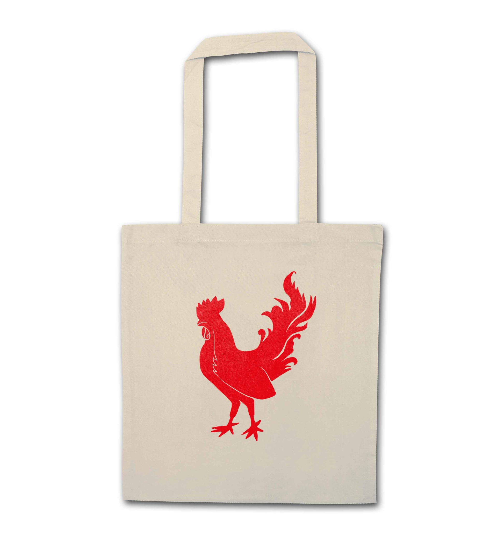 Rooster natural tote bag