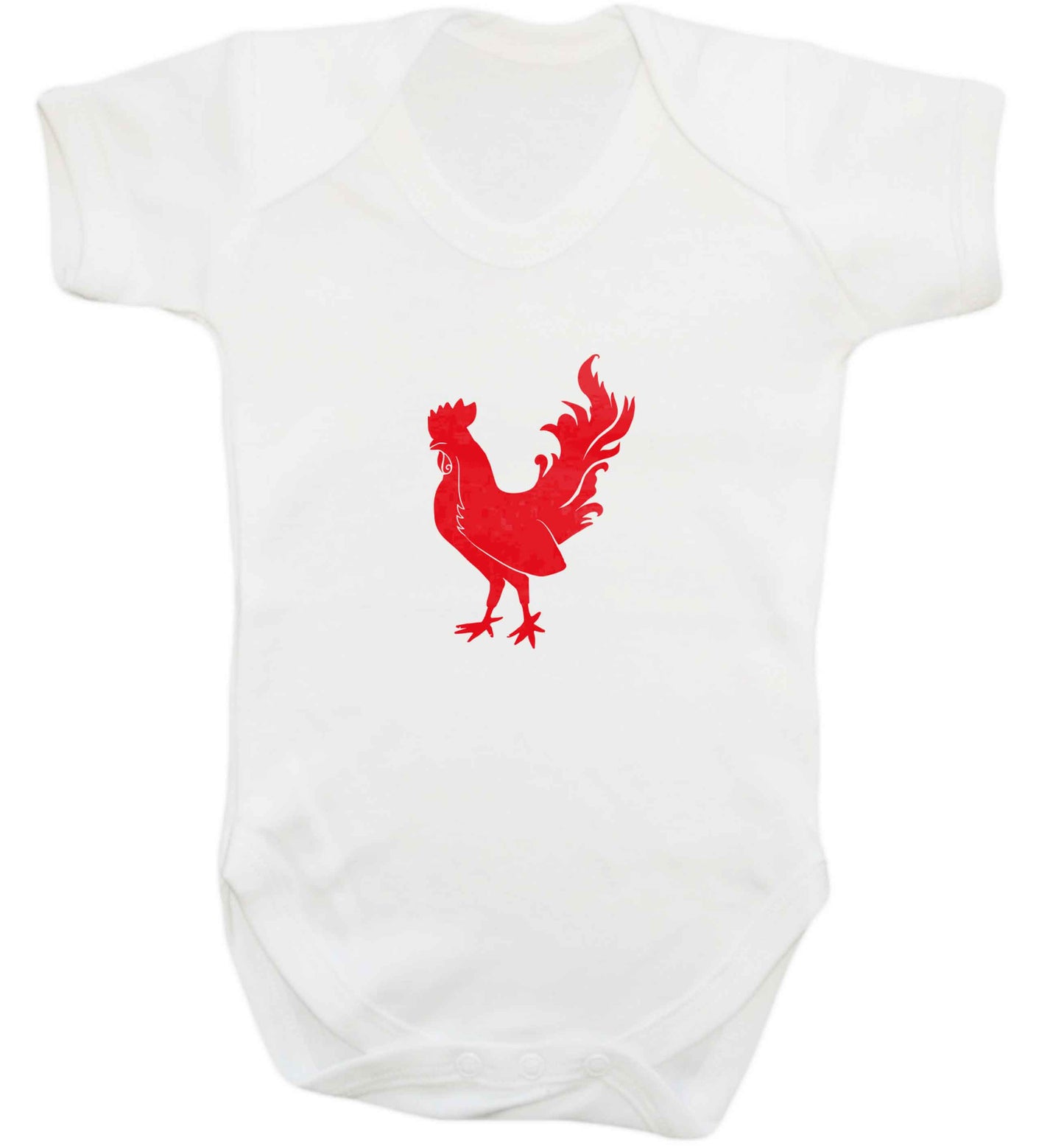 Rooster baby vest white 18-24 months