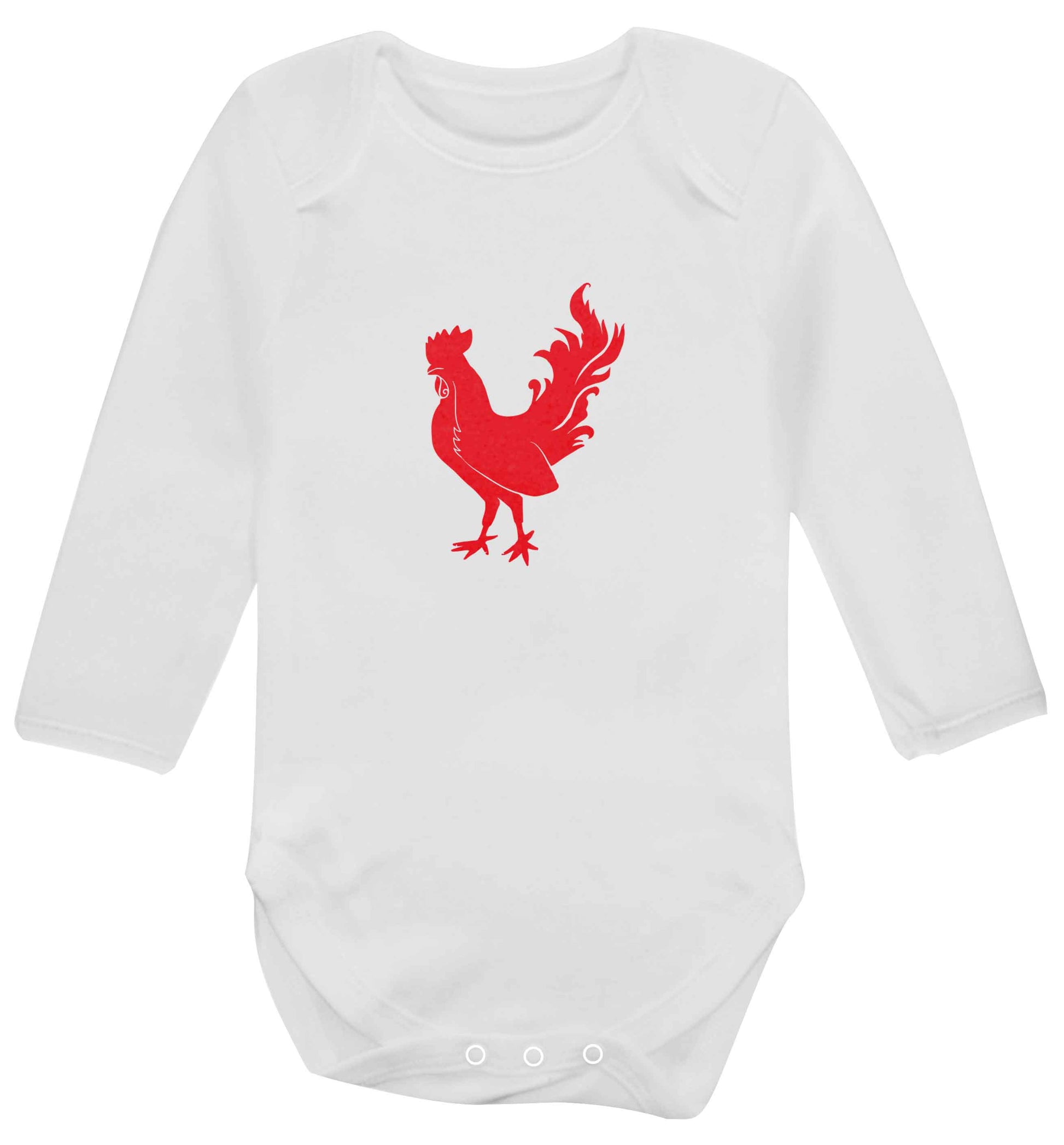 Rooster baby vest long sleeved white 6-12 months
