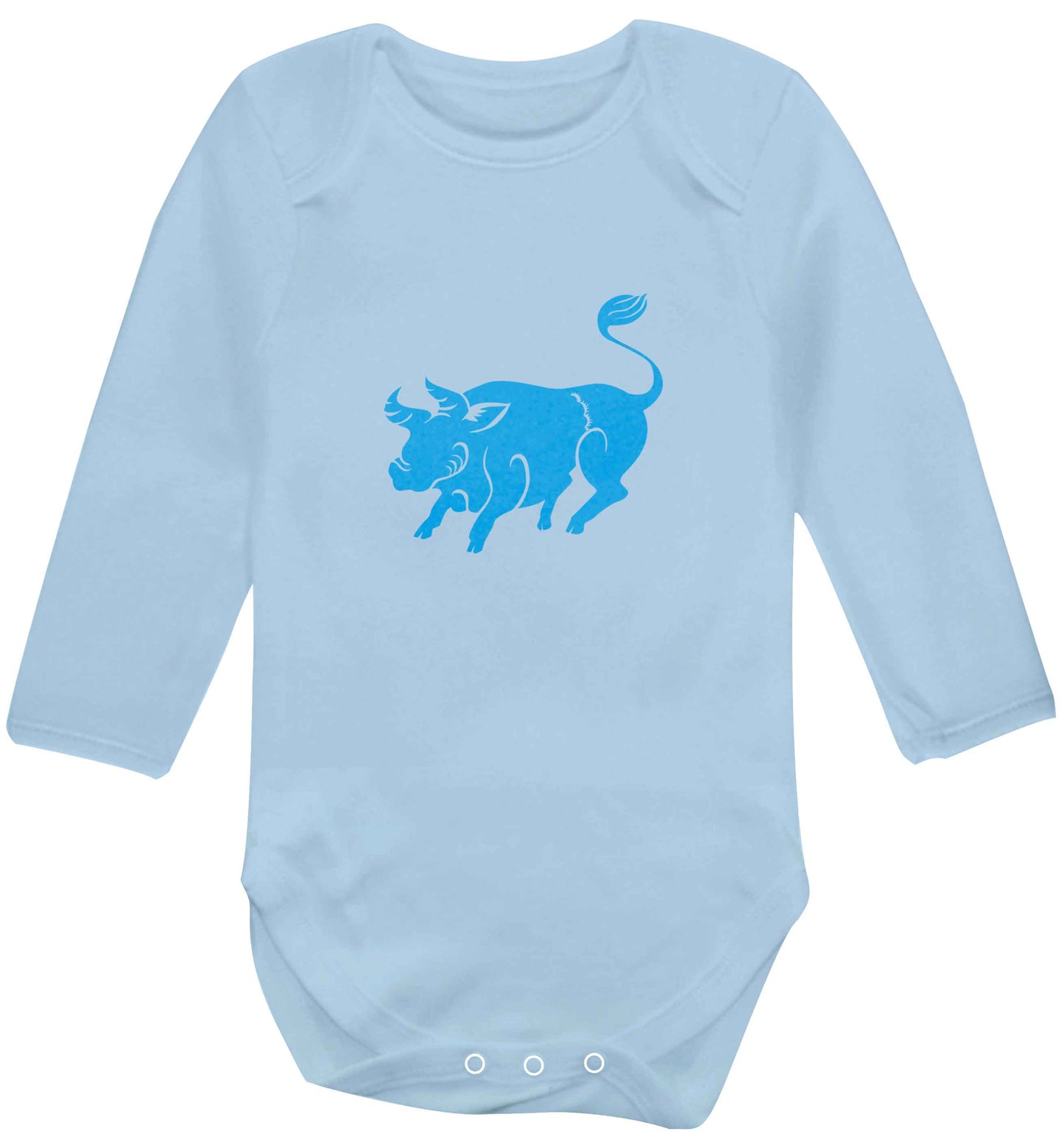 Blue ox baby vest long sleeved pale blue 6-12 months