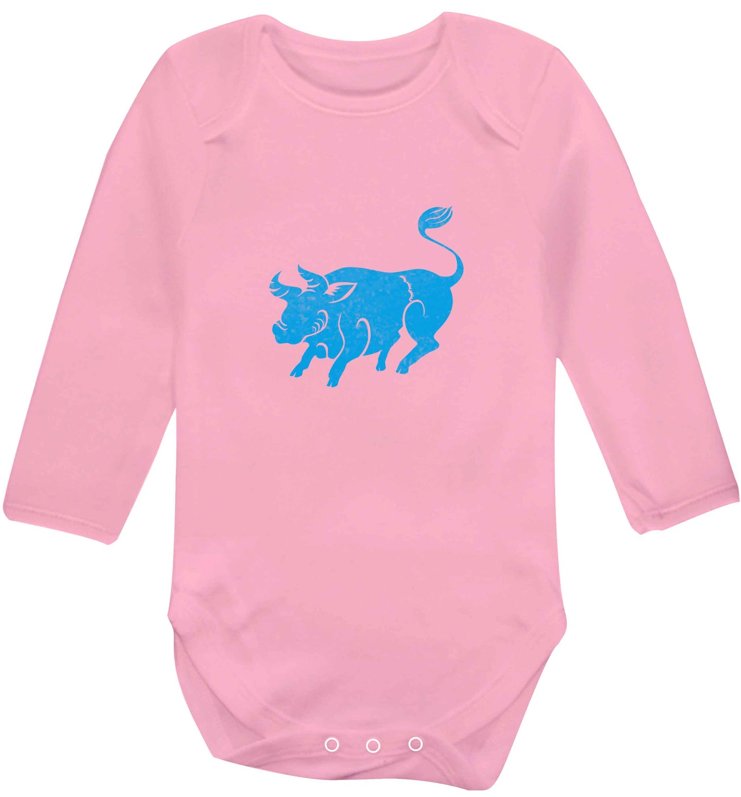 Blue ox baby vest long sleeved pale pink 6-12 months