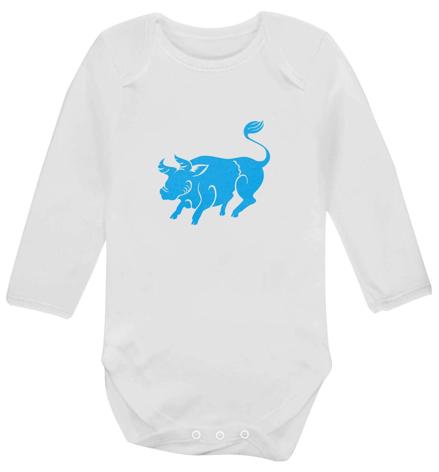 Blue ox baby vest long sleeved white 6-12 months