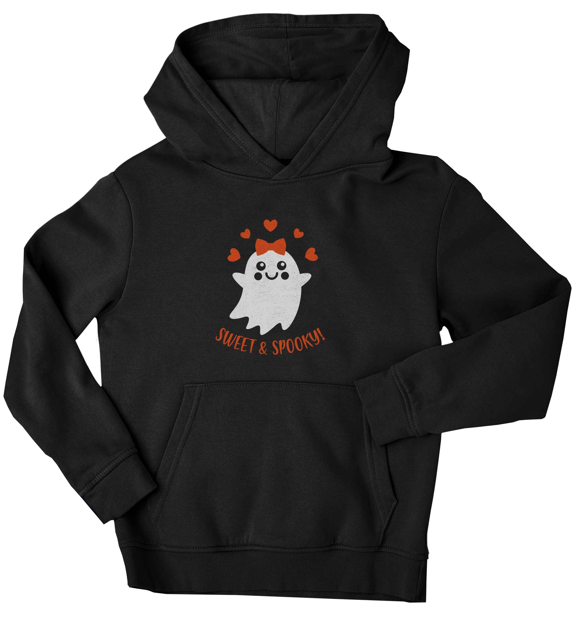Sweet and spooky children's black hoodie 12-13 Years