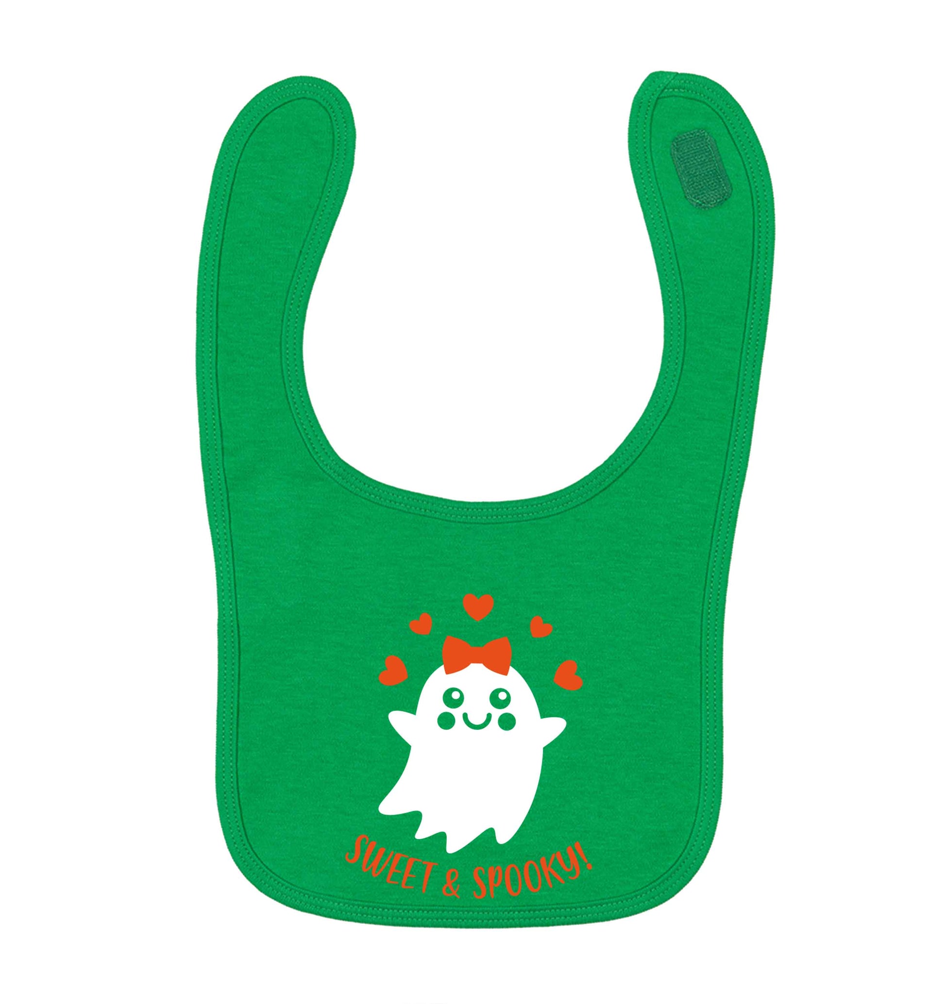 Sweet and spooky green baby bib