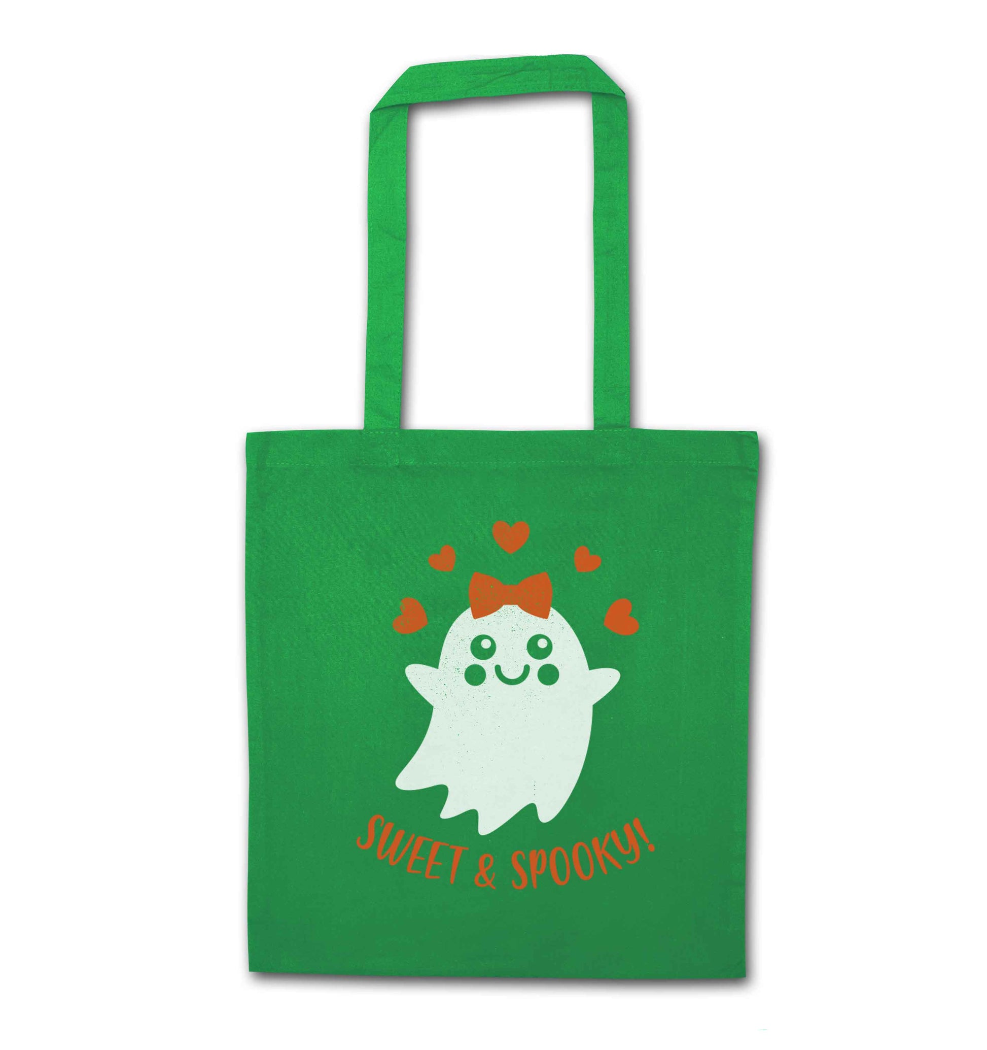 Sweet and spooky green tote bag