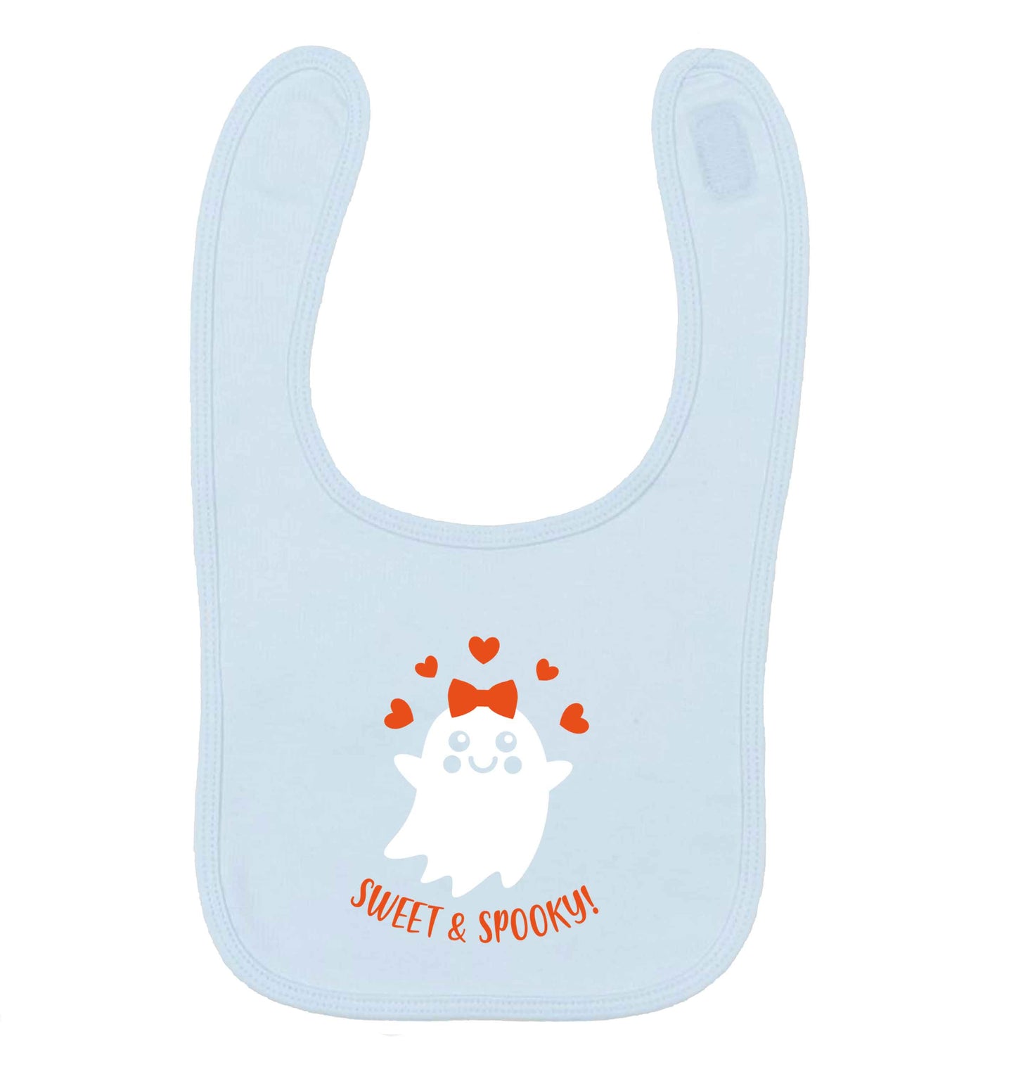 Sweet and spooky pale blue baby bib