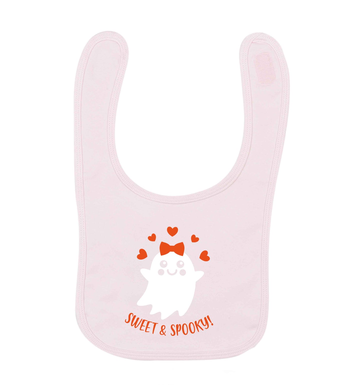 Sweet and spooky pale pink baby bib