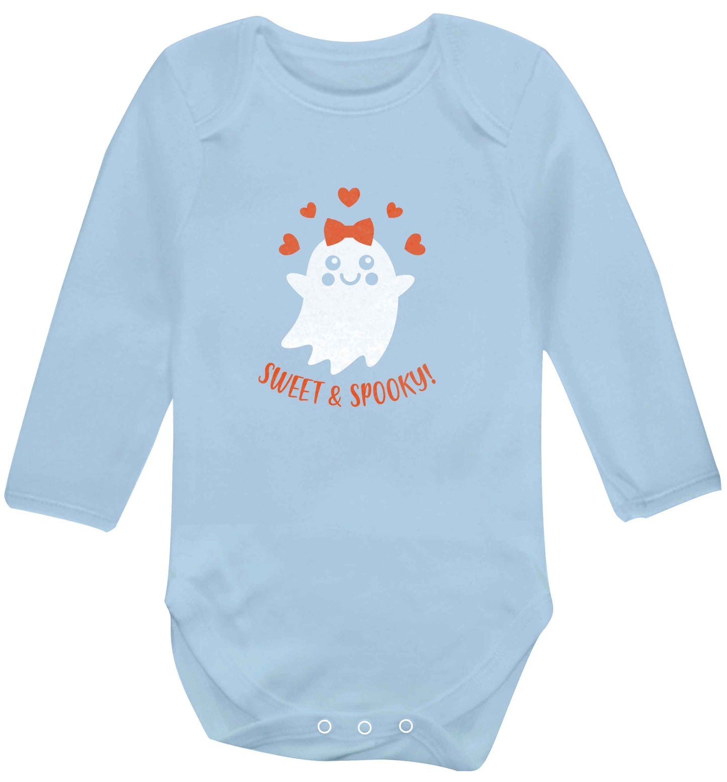 Sweet and spooky baby vest long sleeved pale blue 6-12 months